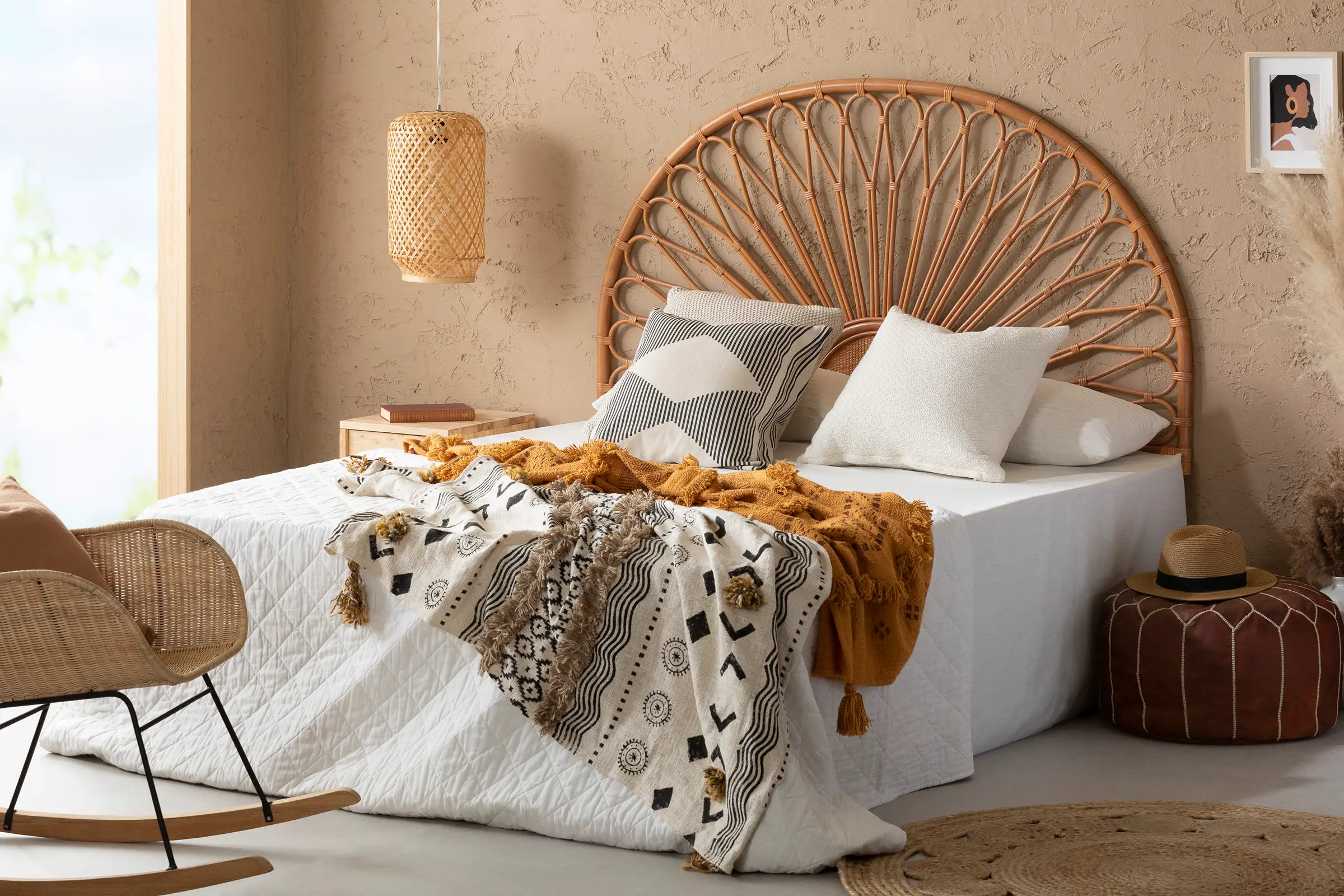 13464 Balka Rattan Queen Wall-Mounted Headboard - South Shore-2