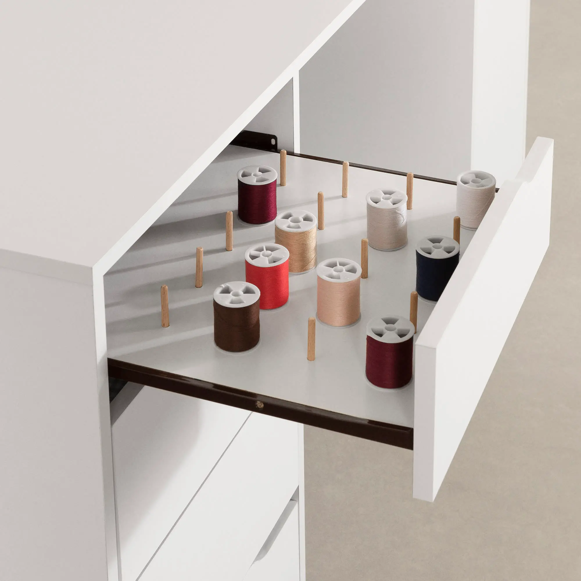 7550728 Crea White Sewing Craft Table with Wheels - South Shore-4