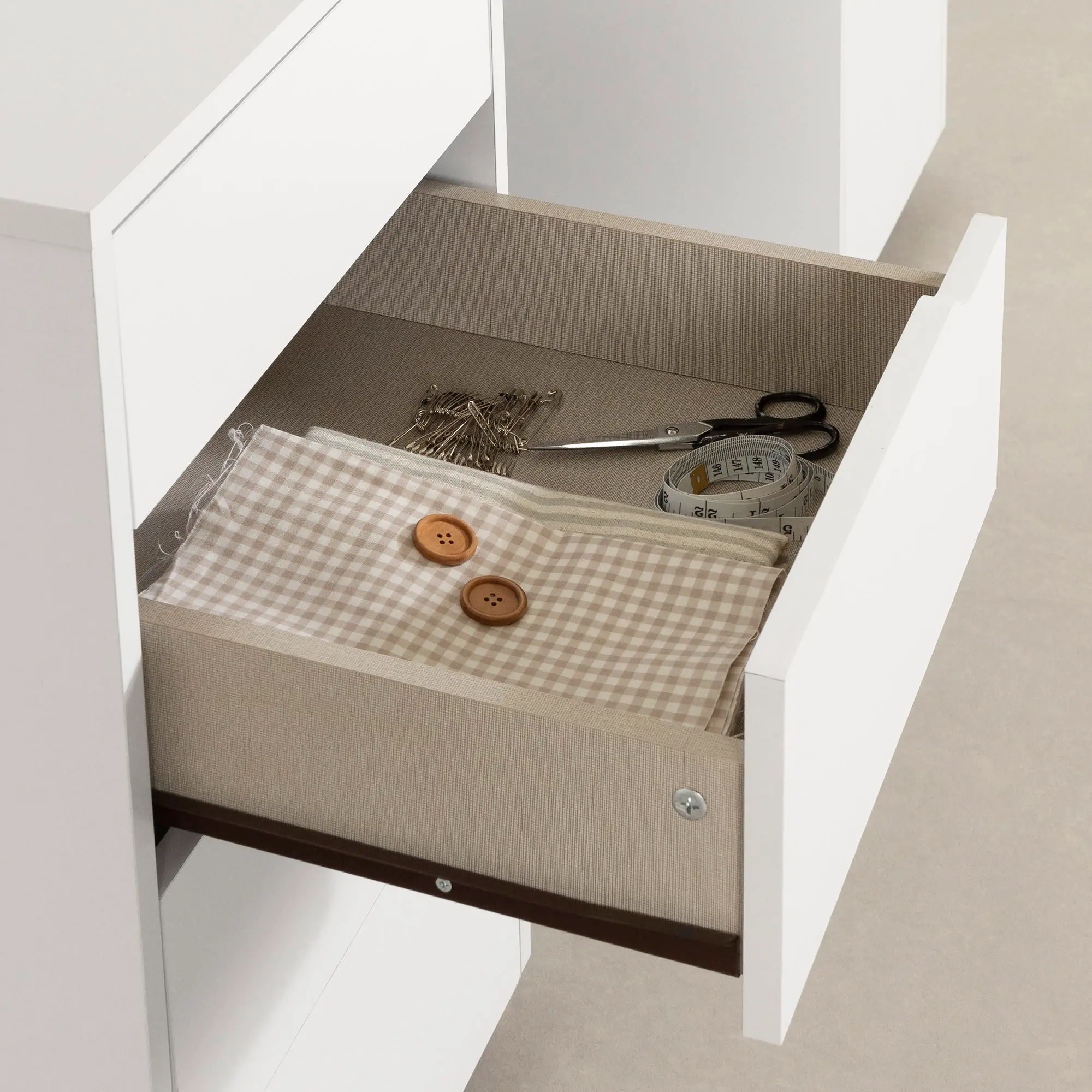 7550728 Crea White Sewing Craft Table with Wheels - South Shore-5