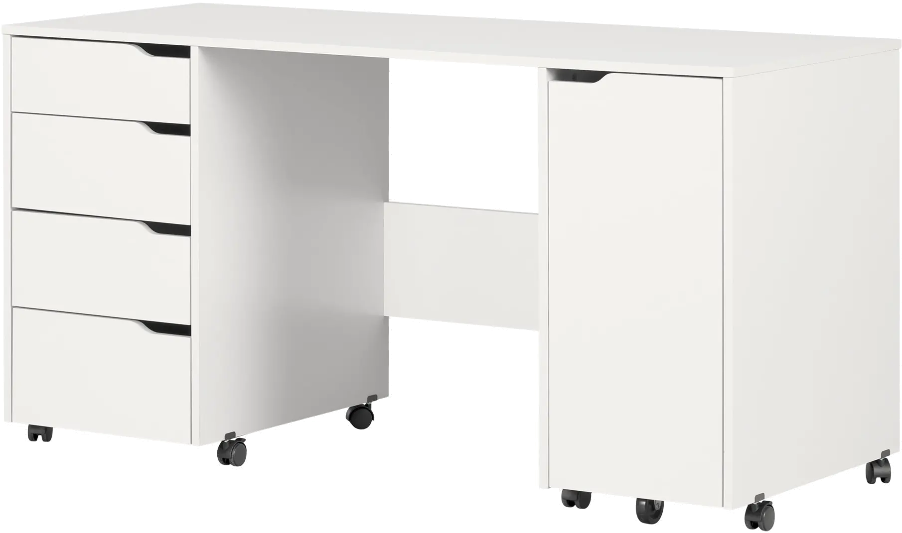 7550728 Crea White Sewing Craft Table with Wheels - South Shore-1