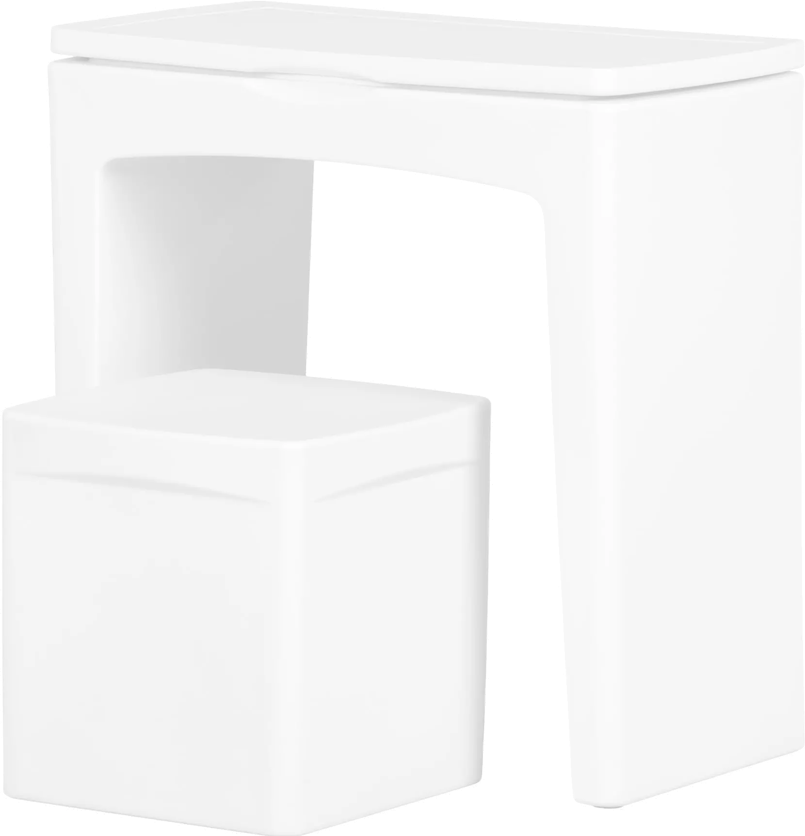 13786 Dalya White Small Outdoor Desk with Bench - South Shore-1