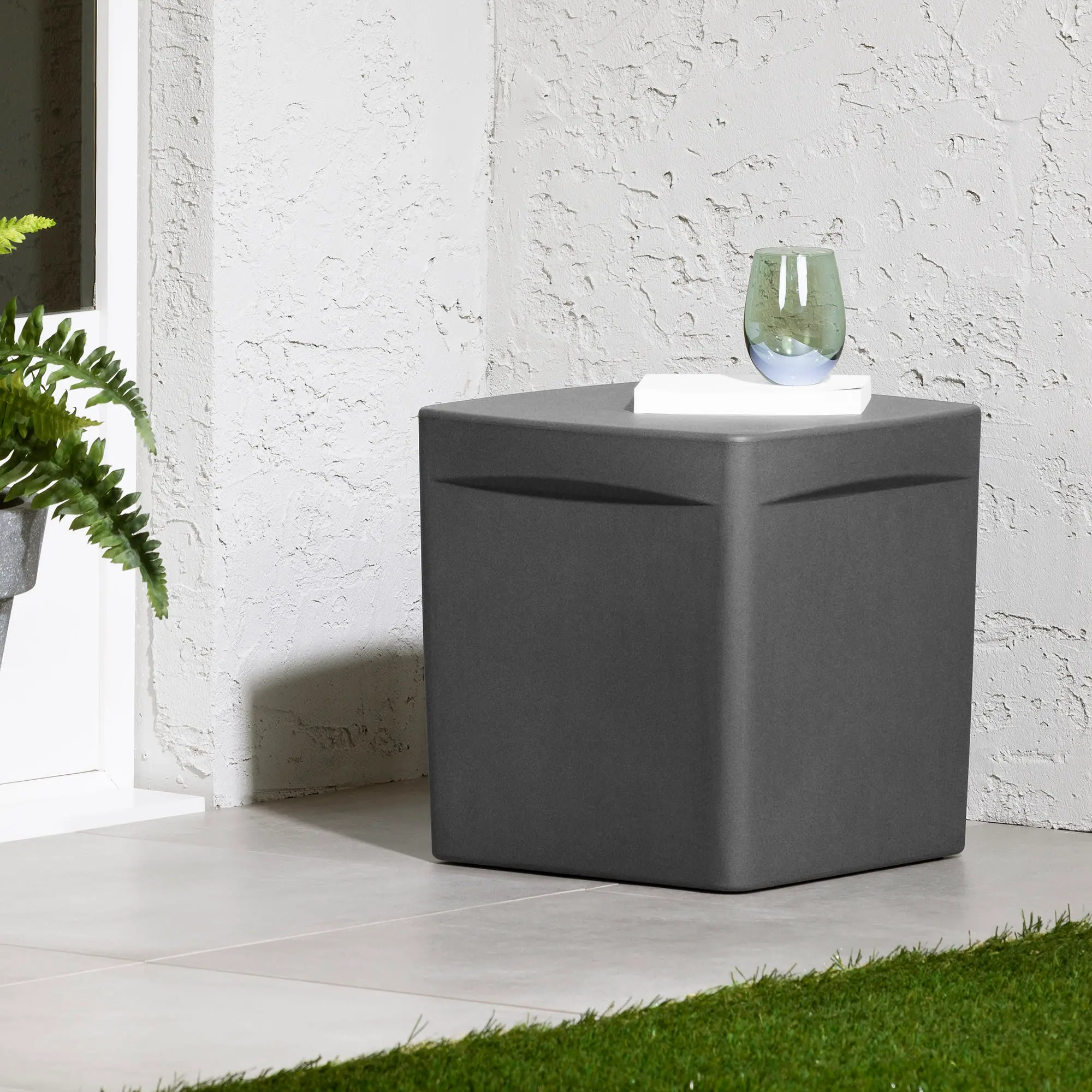 13791 Dalya Dark Gray Square Outdoor Side Table - South Shore-2