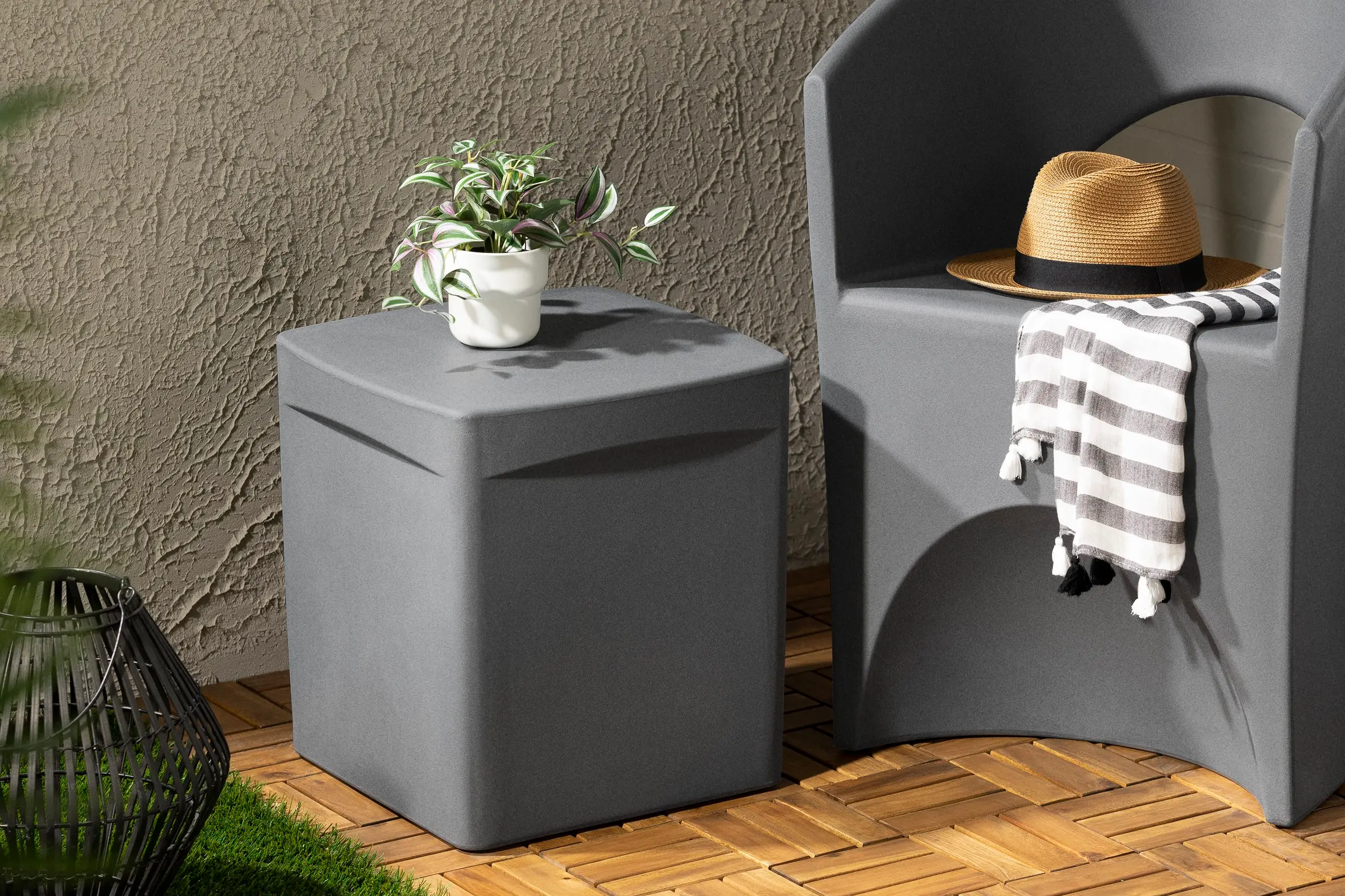13791 Dalya Dark Gray Square Outdoor Side Table - South Shore-3