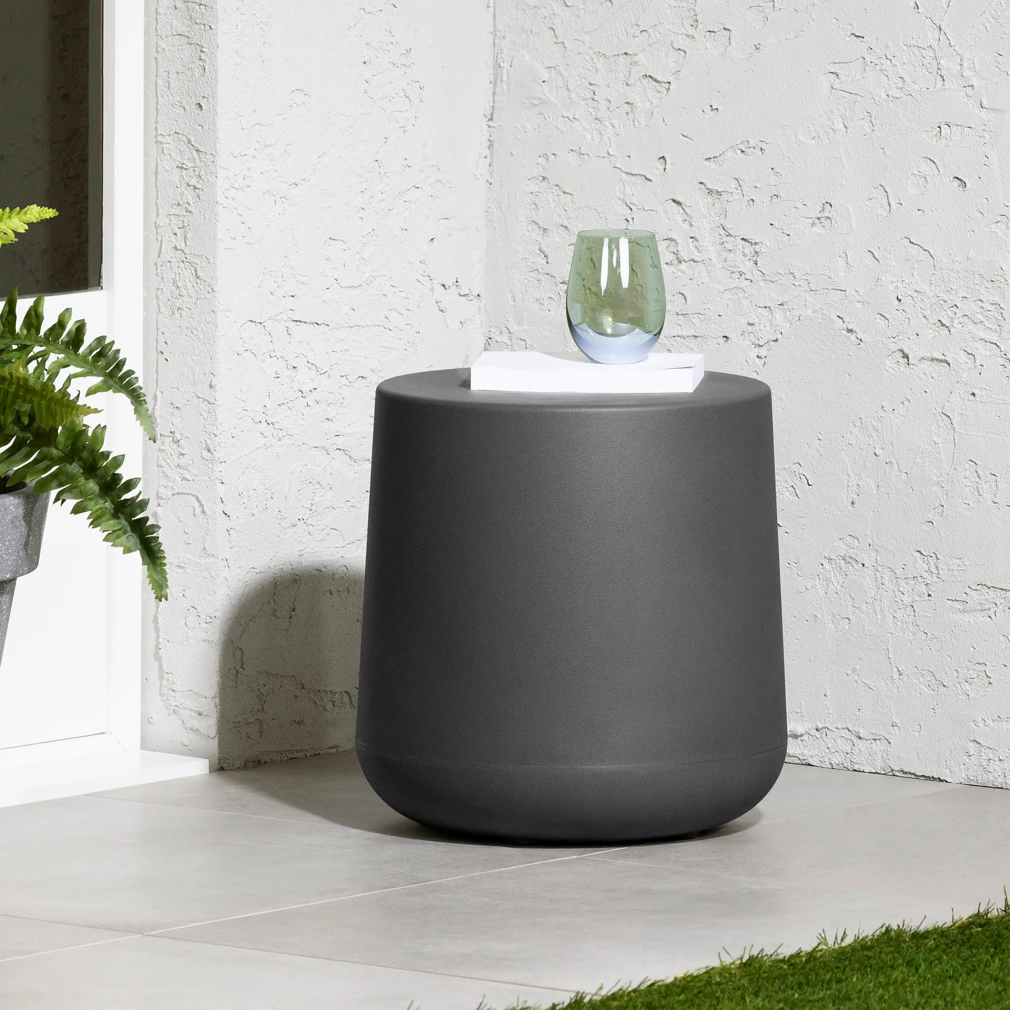 13795 Dalya Dark Gray Round Outdoor Side Table - South Shore-2