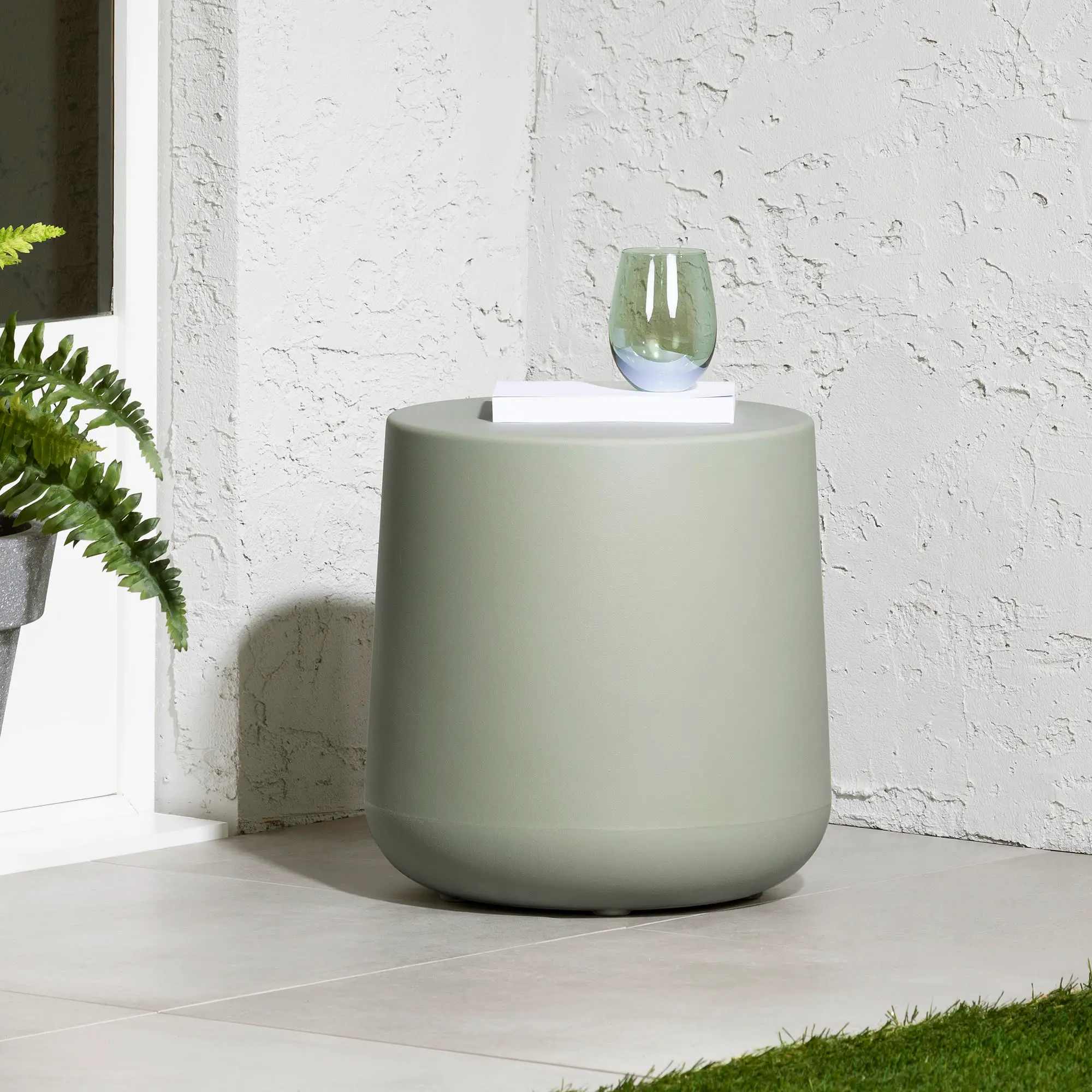 13797 Dalya Sage Green Round Outdoor Side Table - South Shore-2