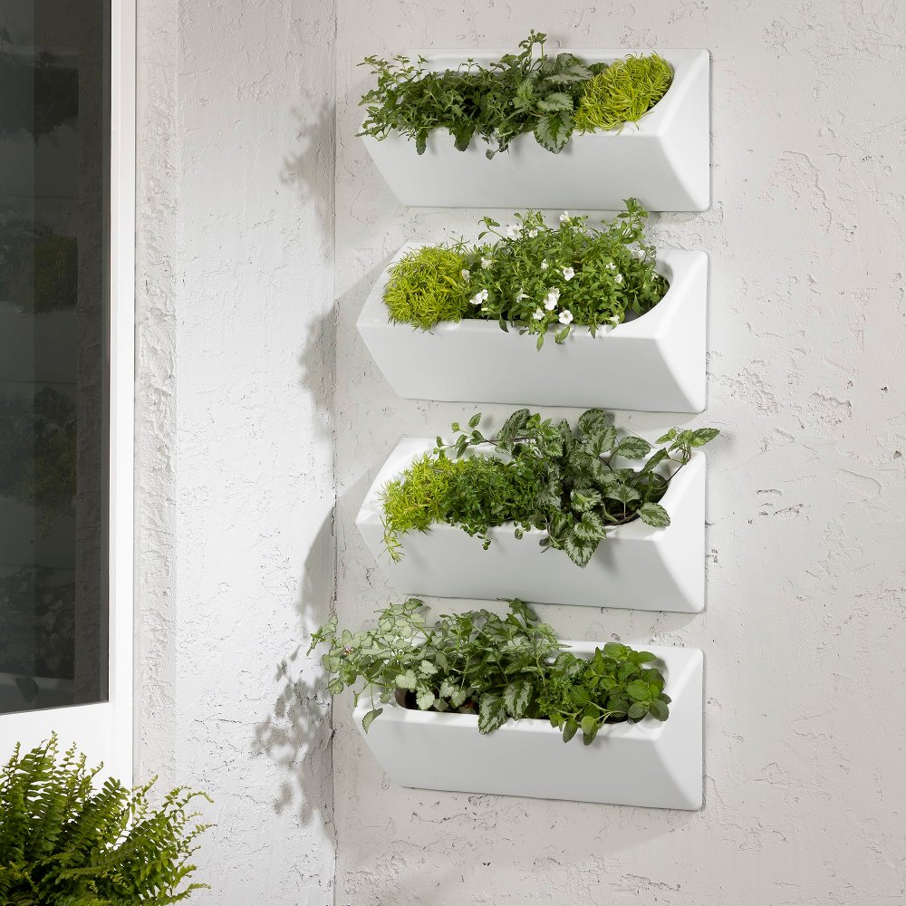 Dalya White Wall Planters Set of 4
