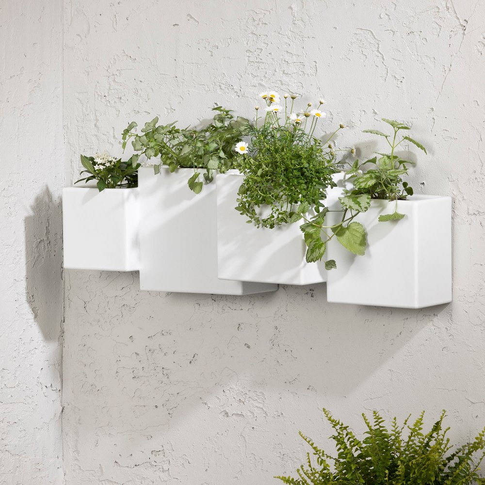 Dalya White Wall Planters Set of 2 - South Shore
