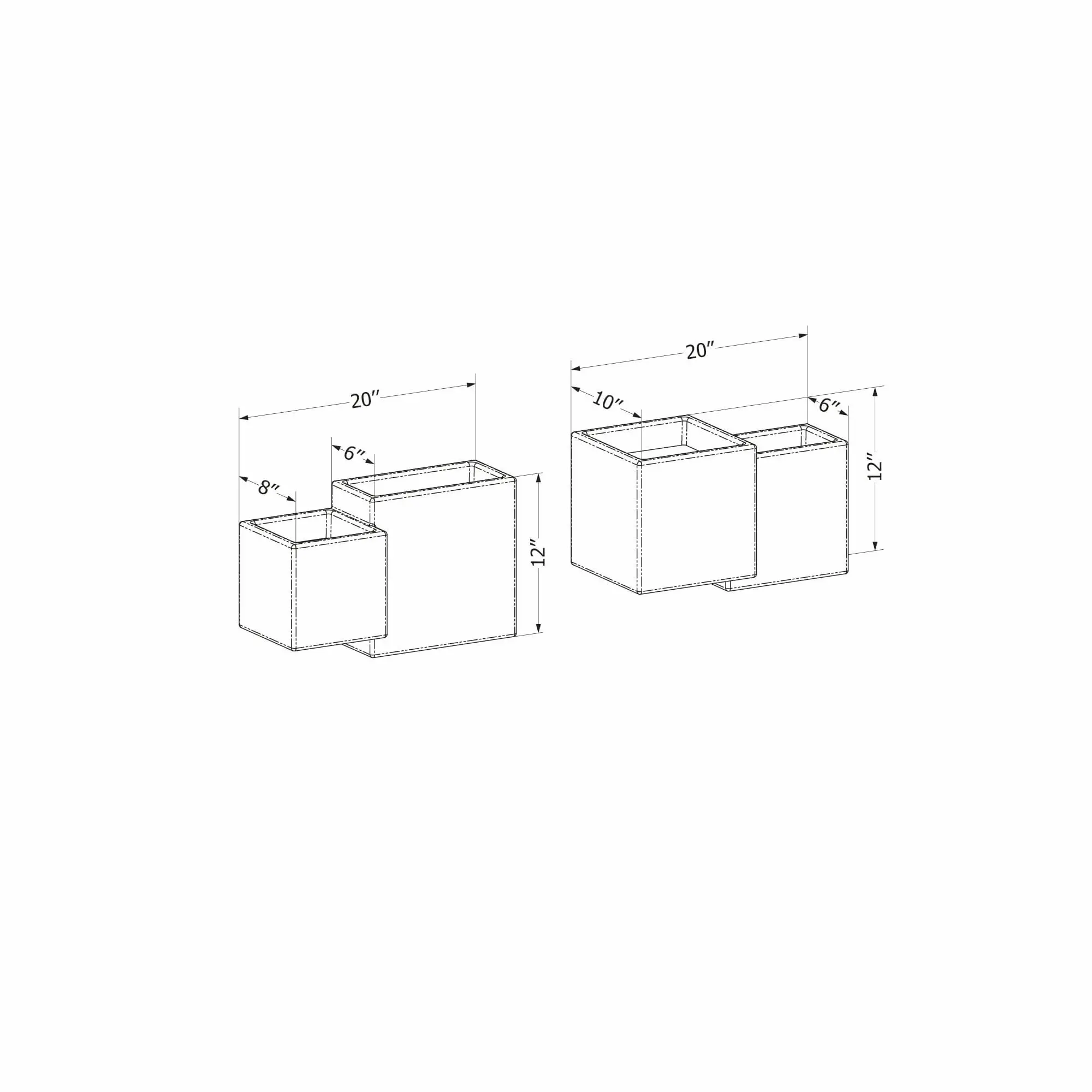 13806 Dalya Dark Gray Wall Planters, Set of 2-2