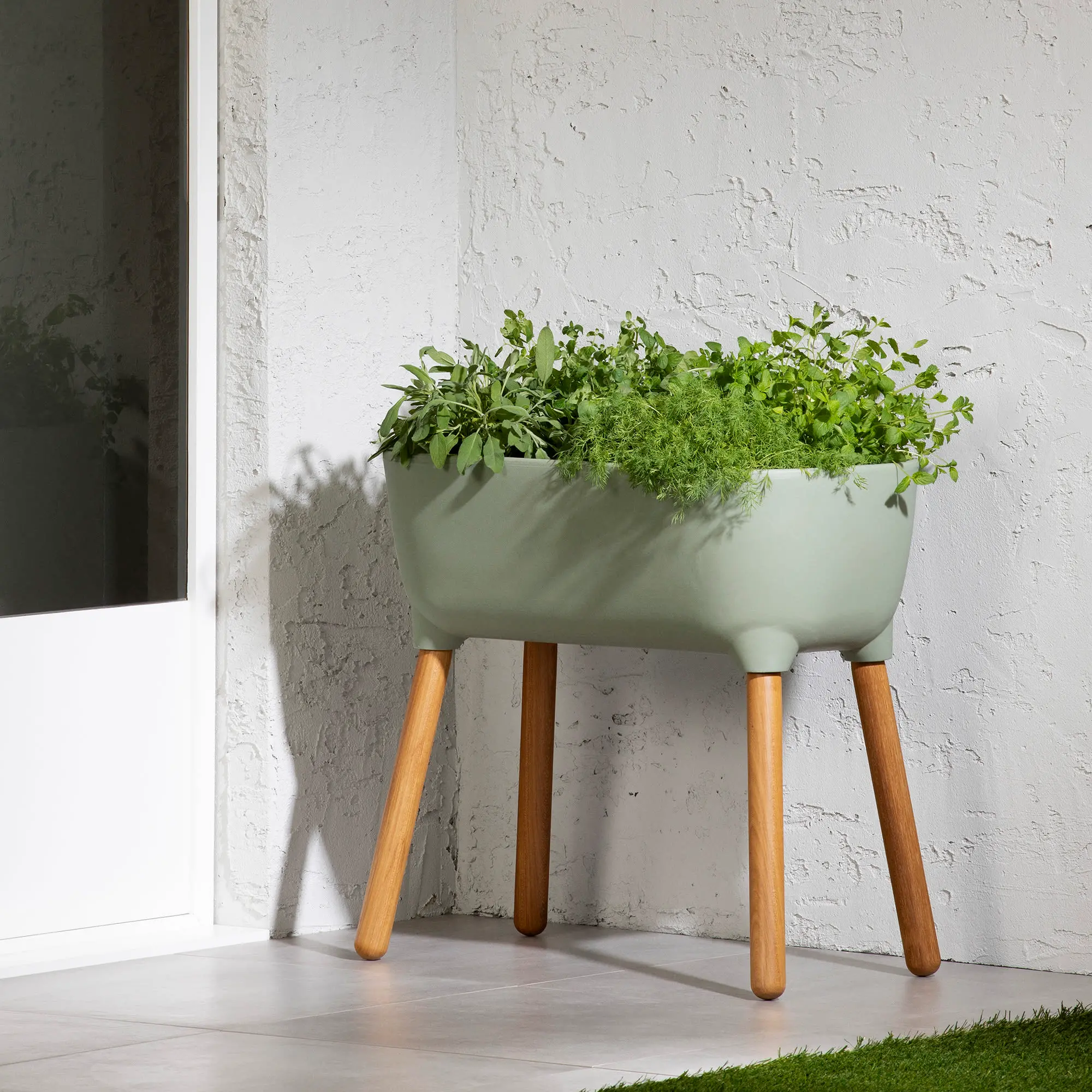 13812 Dalya Sage Green Raised Planter - South Shore-2