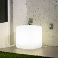 13813 Dalya White Lighted Side Table - South Shore