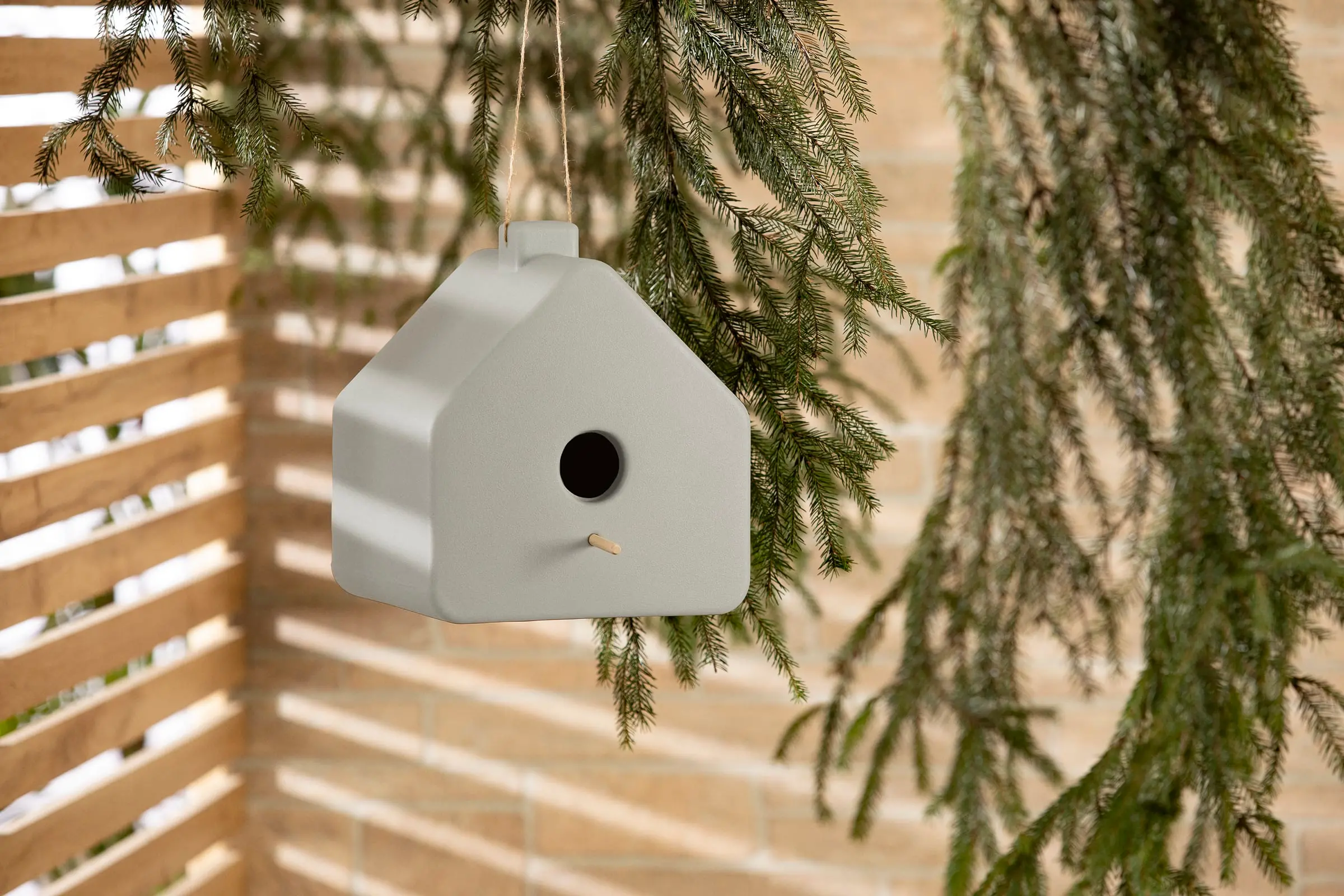 14245 Dalya Greige Decorative Birdhouse-4
