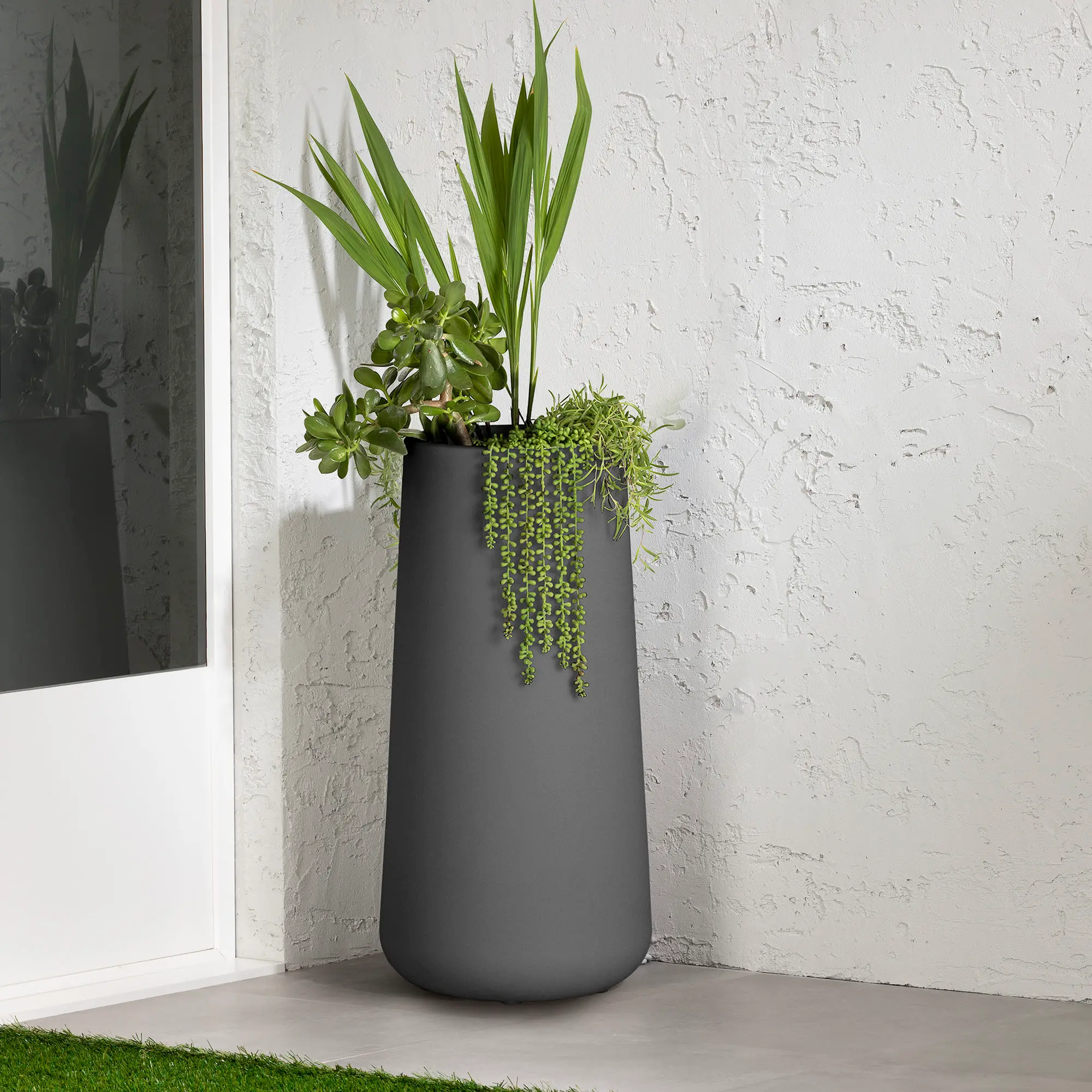 14249 Dalya Dark Gray Outdoor Planter-2