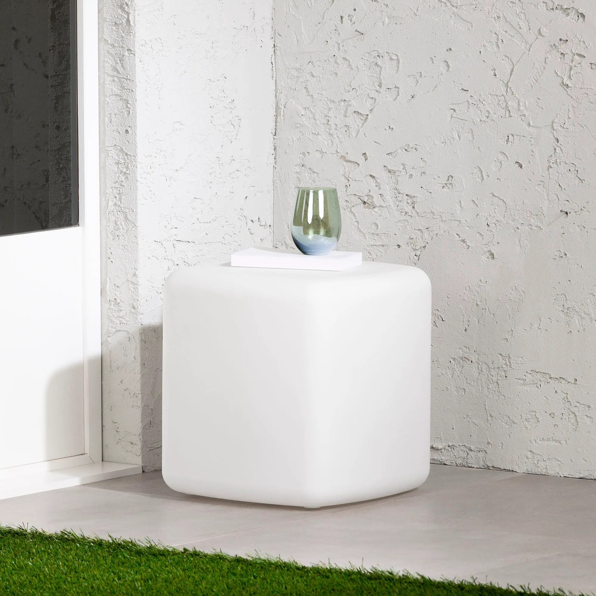 14252 Dalya White Outdoor Side Table - South Shore-2