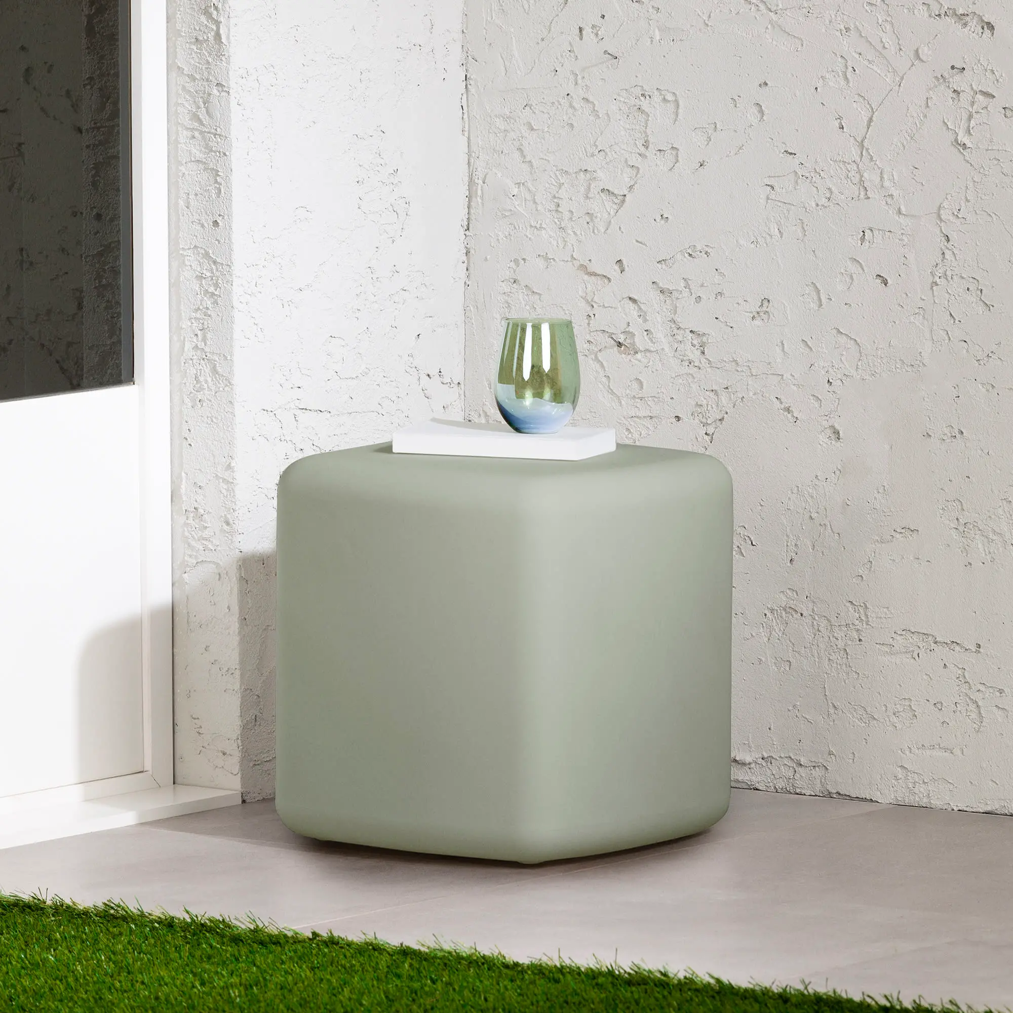 14255 Dalya Sage Green Outdoor Side Table - South Shore-2