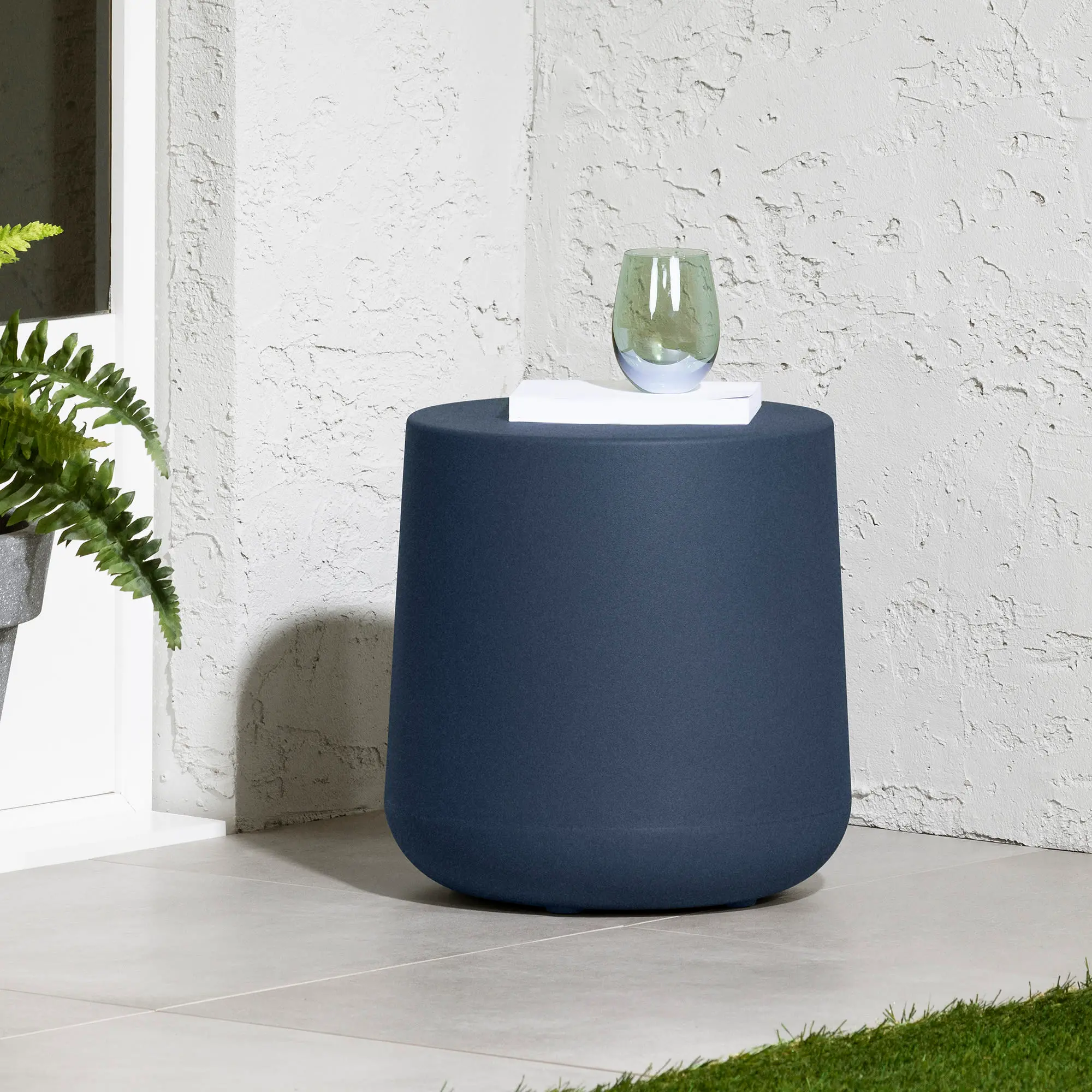 14428 Dalya Blue Round Outdoor Side Table - South Shore-2