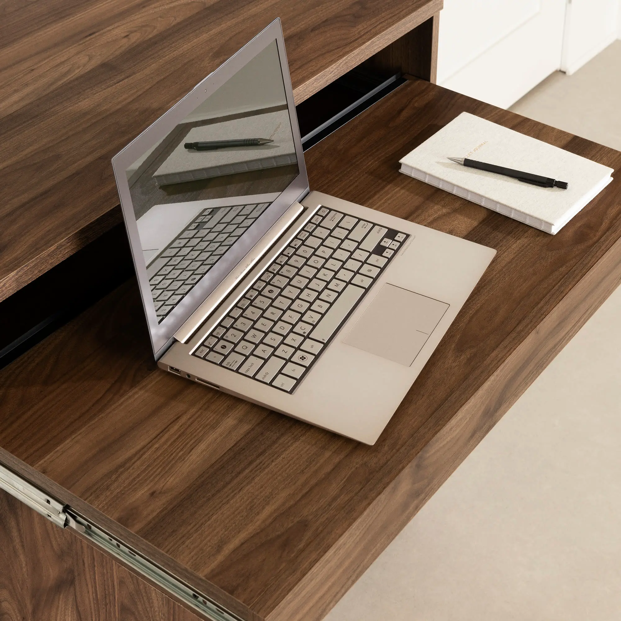 13732 Flam Dark Brown Multi-Function Secretary Desk-4