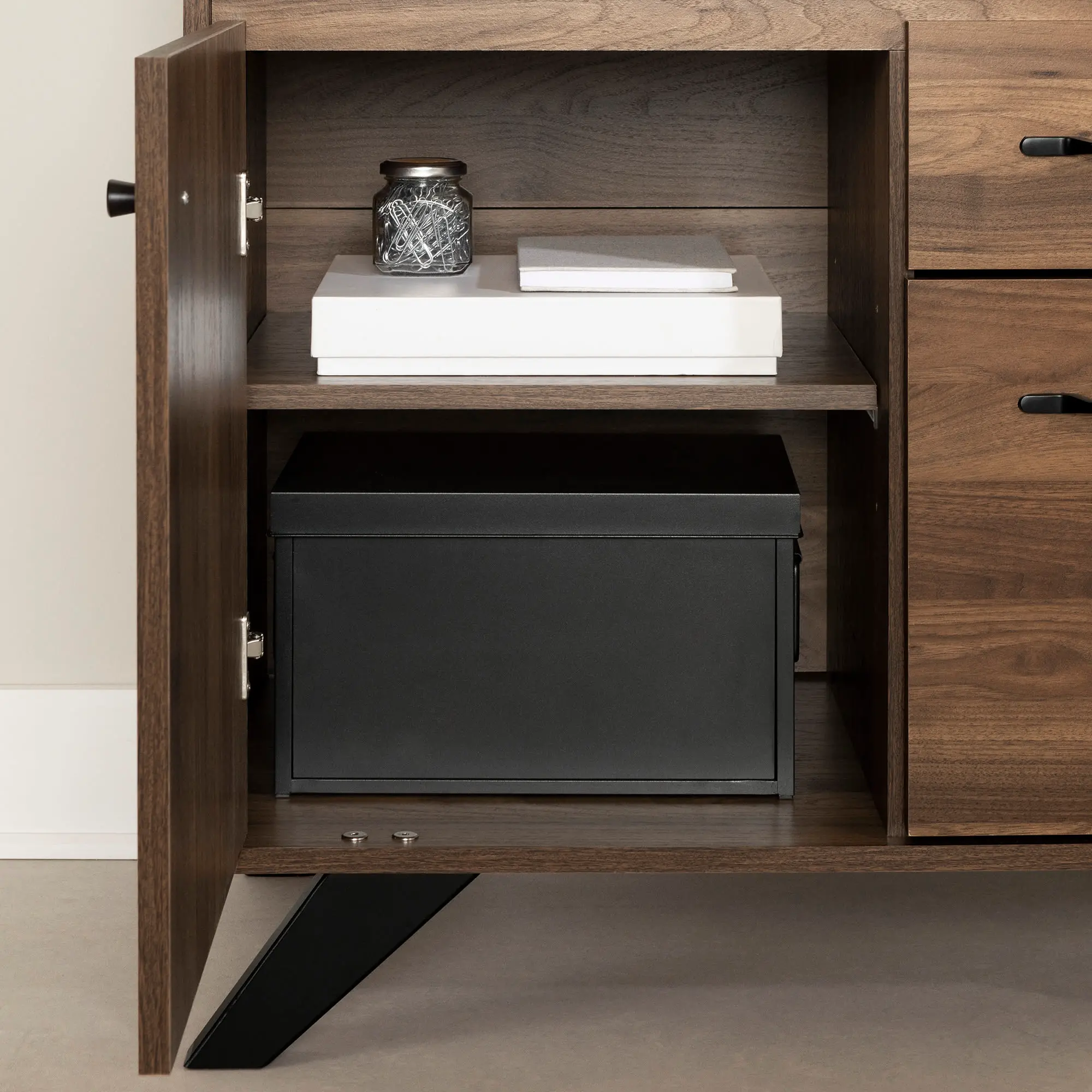 13732 Flam Dark Brown Multi-Function Secretary Desk-5