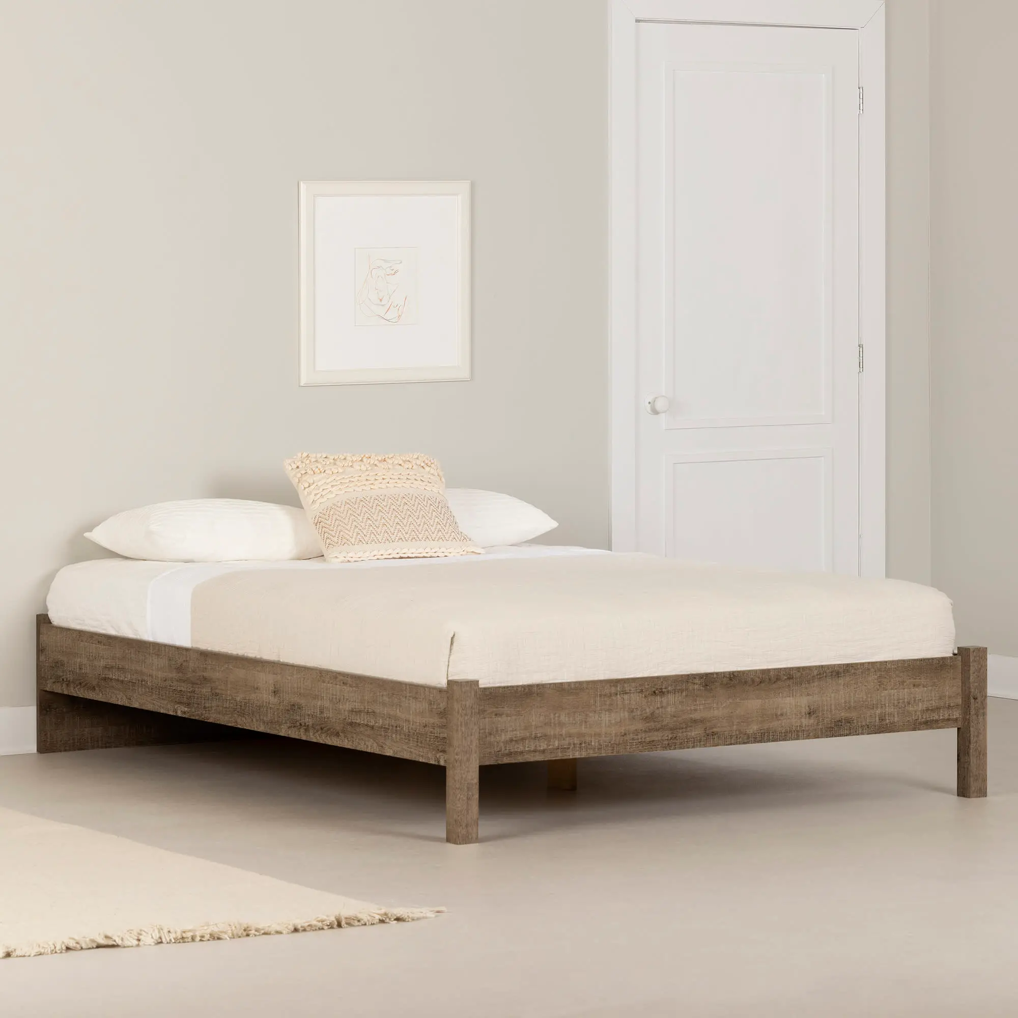 13263 Holland Brown Oak Queen Platform Bed - South Shore-2