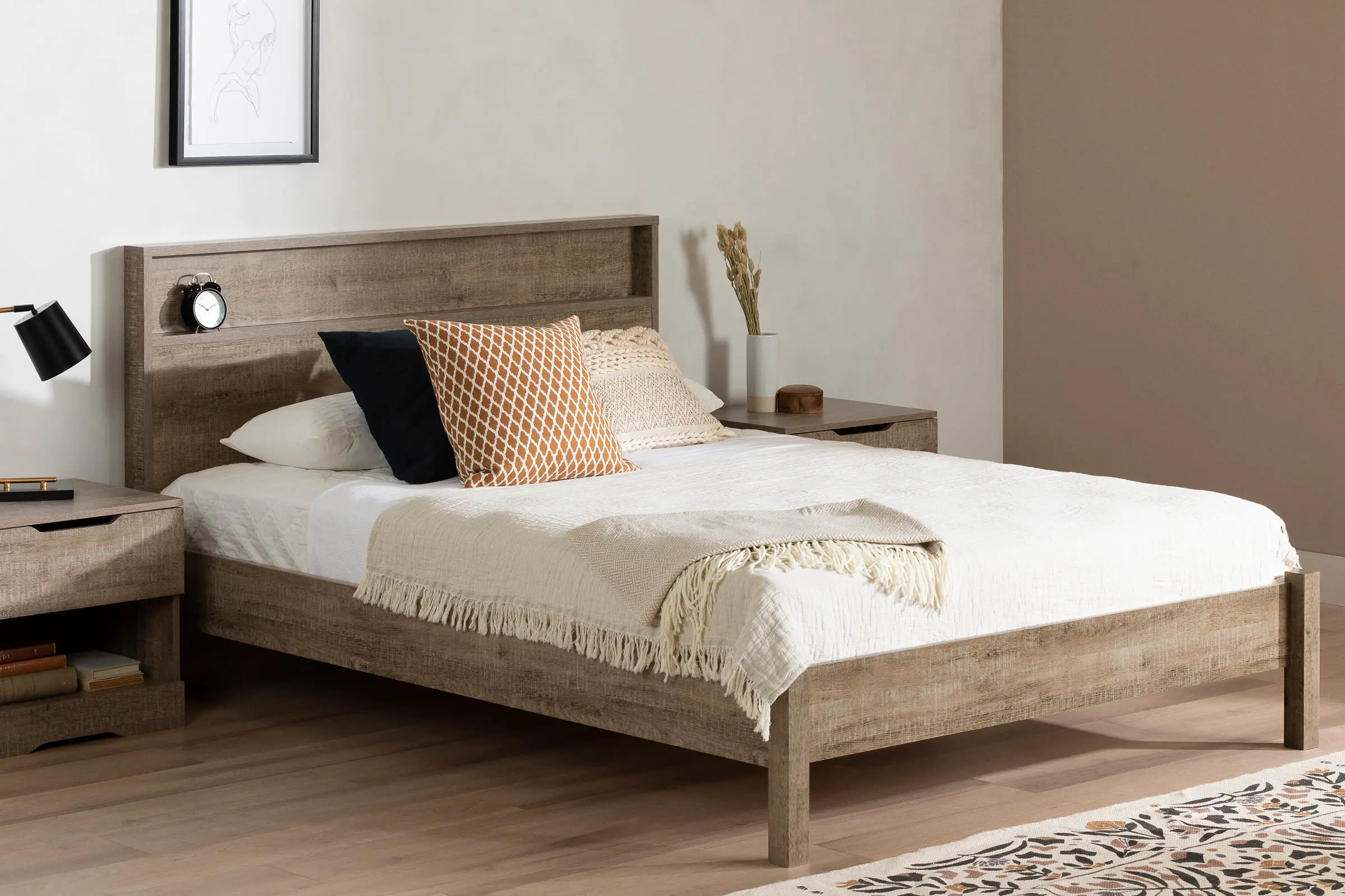 13263 Holland Brown Oak Queen Platform Bed - South Shore-3