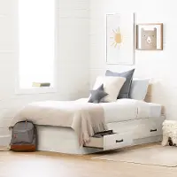 14498 Ulysses Gray Oak Twin 3-Drawer Mates Bed - South Shore