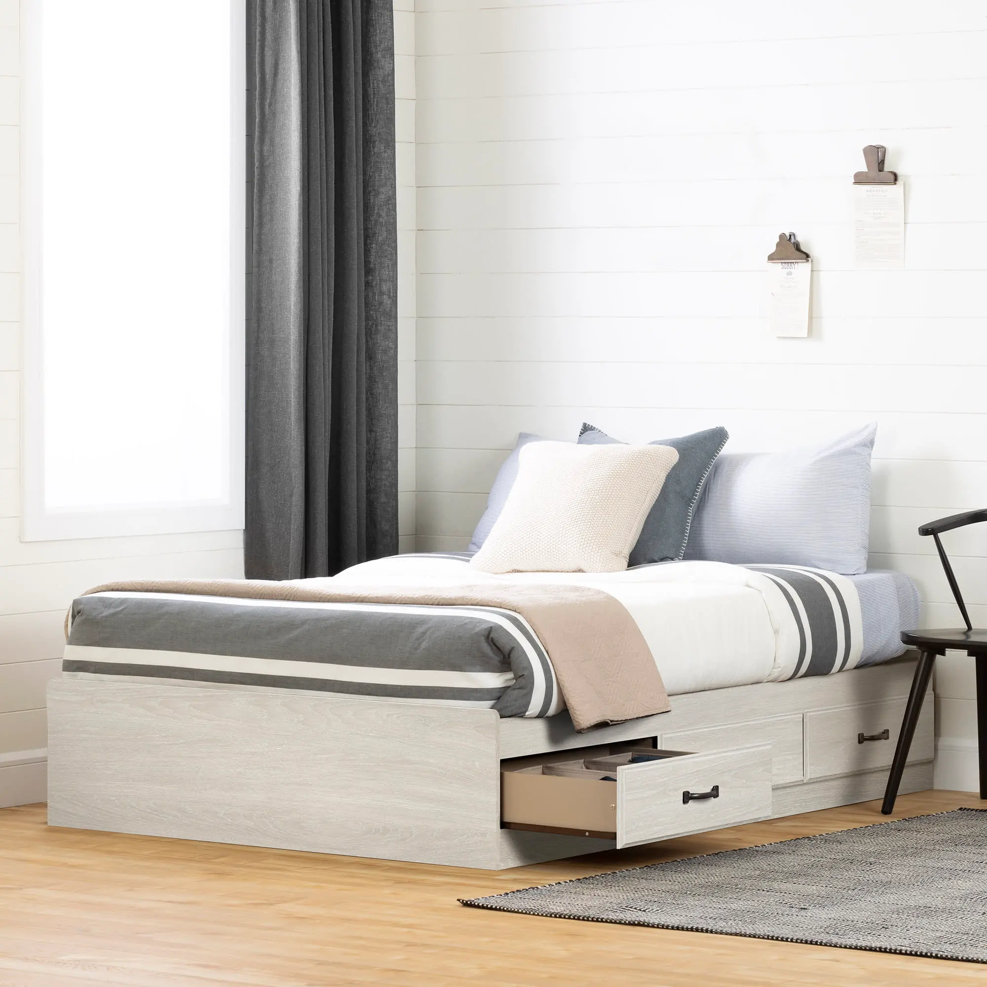 14499 Ulysses Gray Oak Full 3-Drawer Mates Bed - South Shore-2