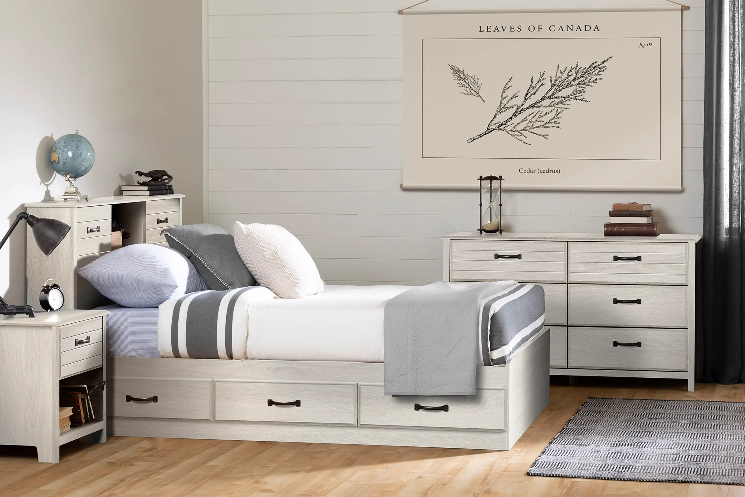 14499 Ulysses Gray Oak Full 3-Drawer Mates Bed - South Shore-3