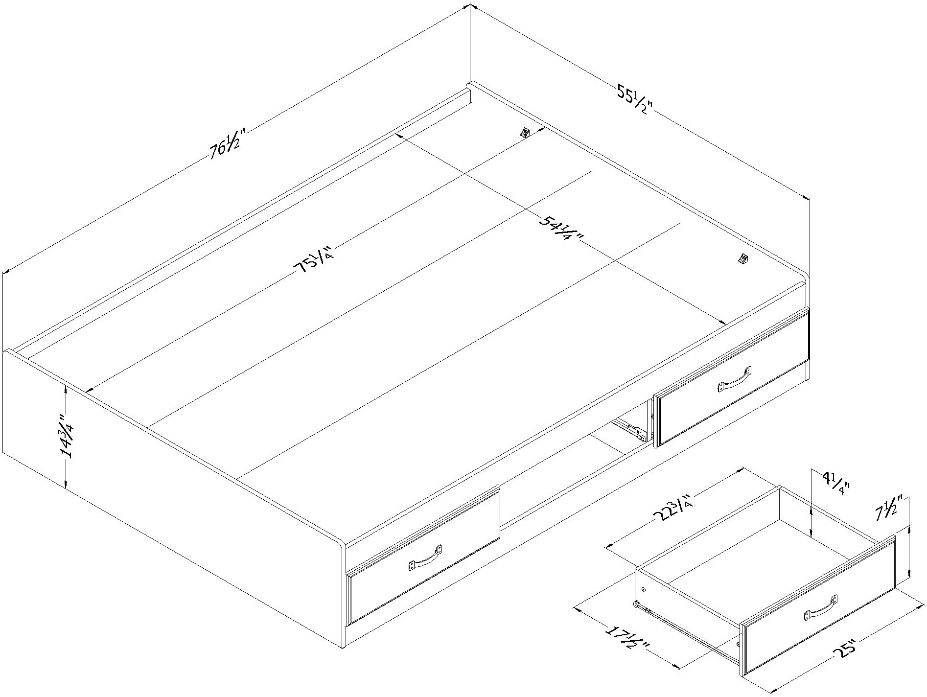 14499 Ulysses Gray Oak Full 3-Drawer Mates Bed - South Shore-6