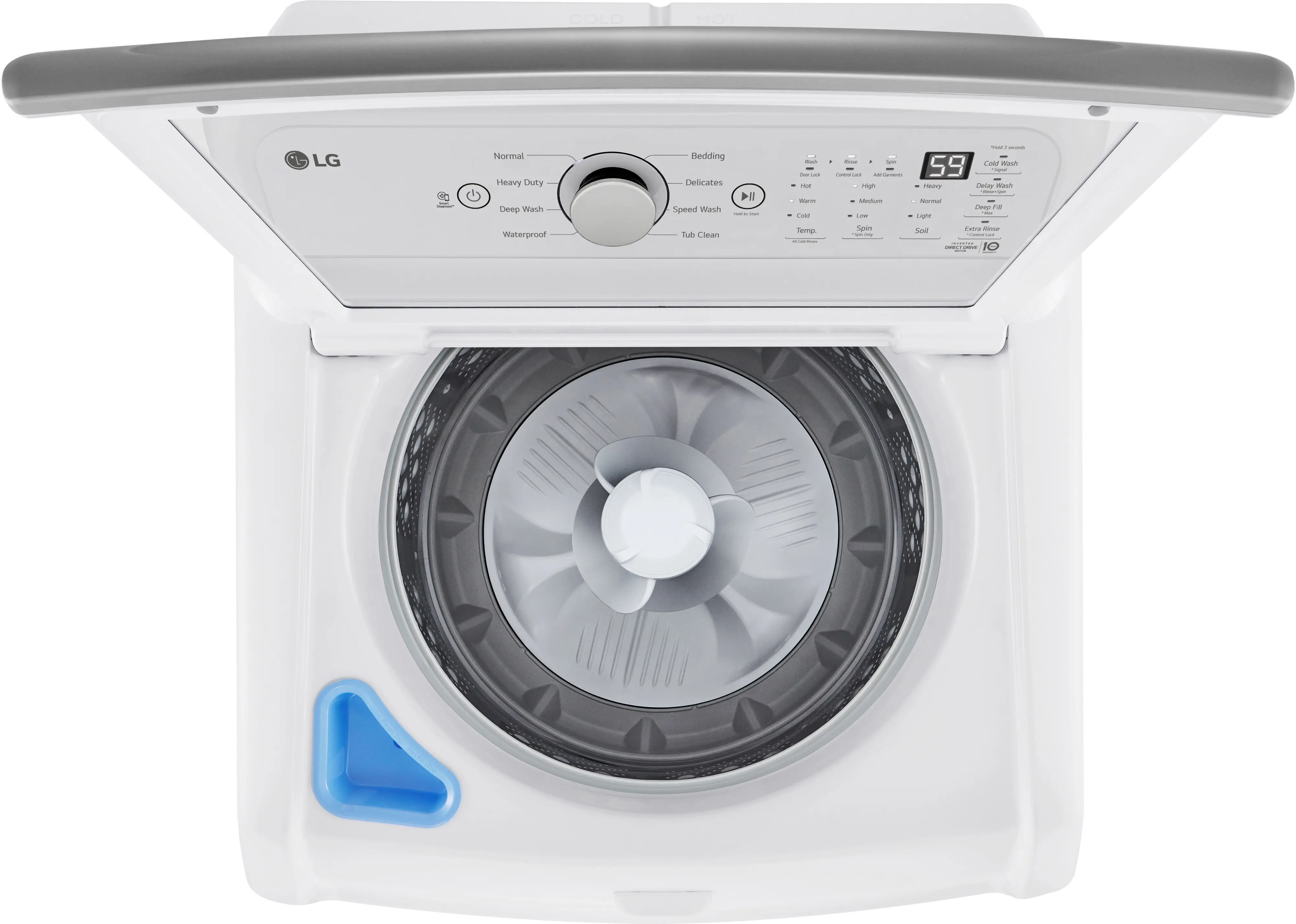 WT7155CW LG 4.8 cu ft Top Load Washer with Agitator - White, 7150W-7