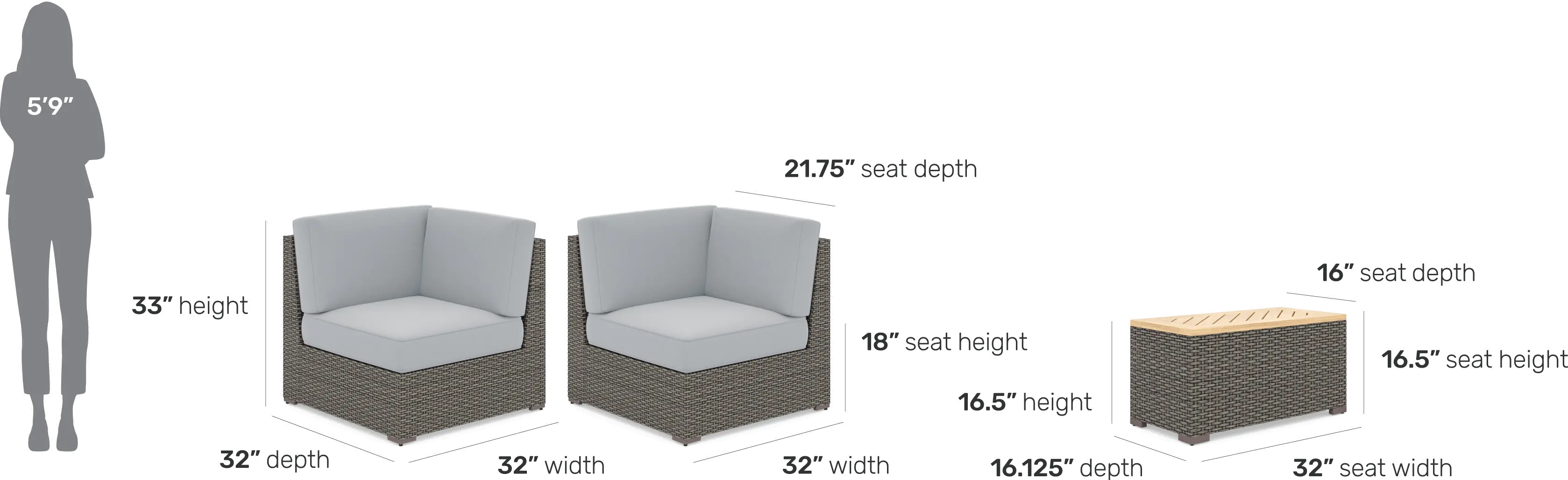 6801-12D-23 Boca Raton Gray Outdoor 3 Piece Set with Storage Table-5