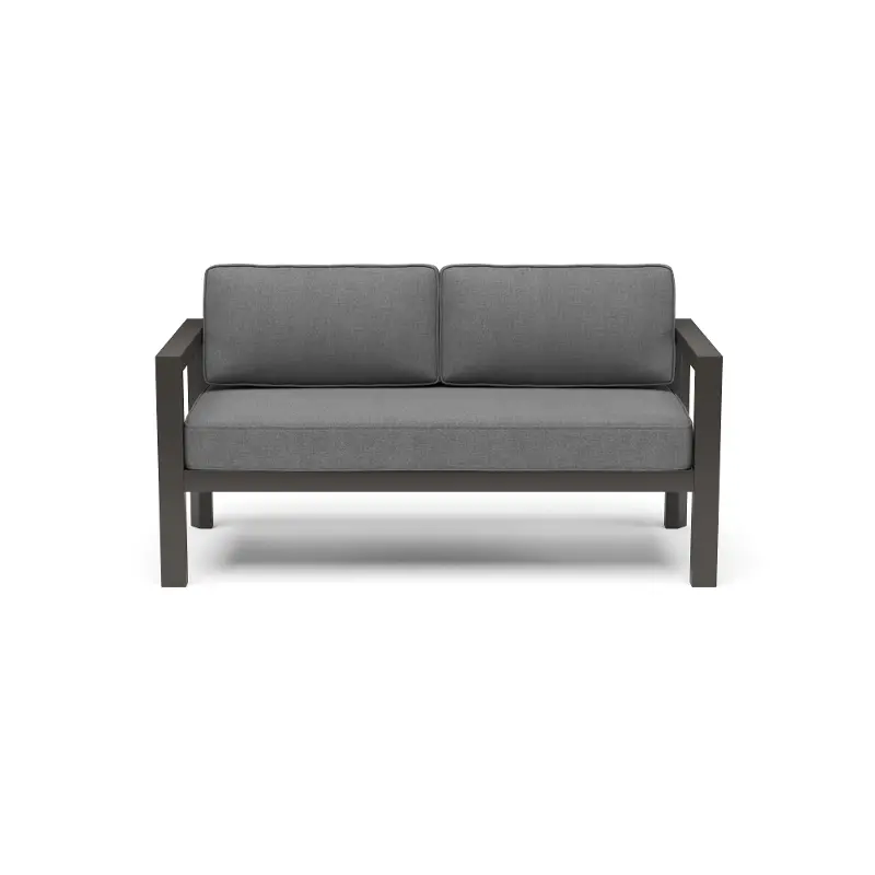 Grayton Gray Outdoor Aluminum Loveseat