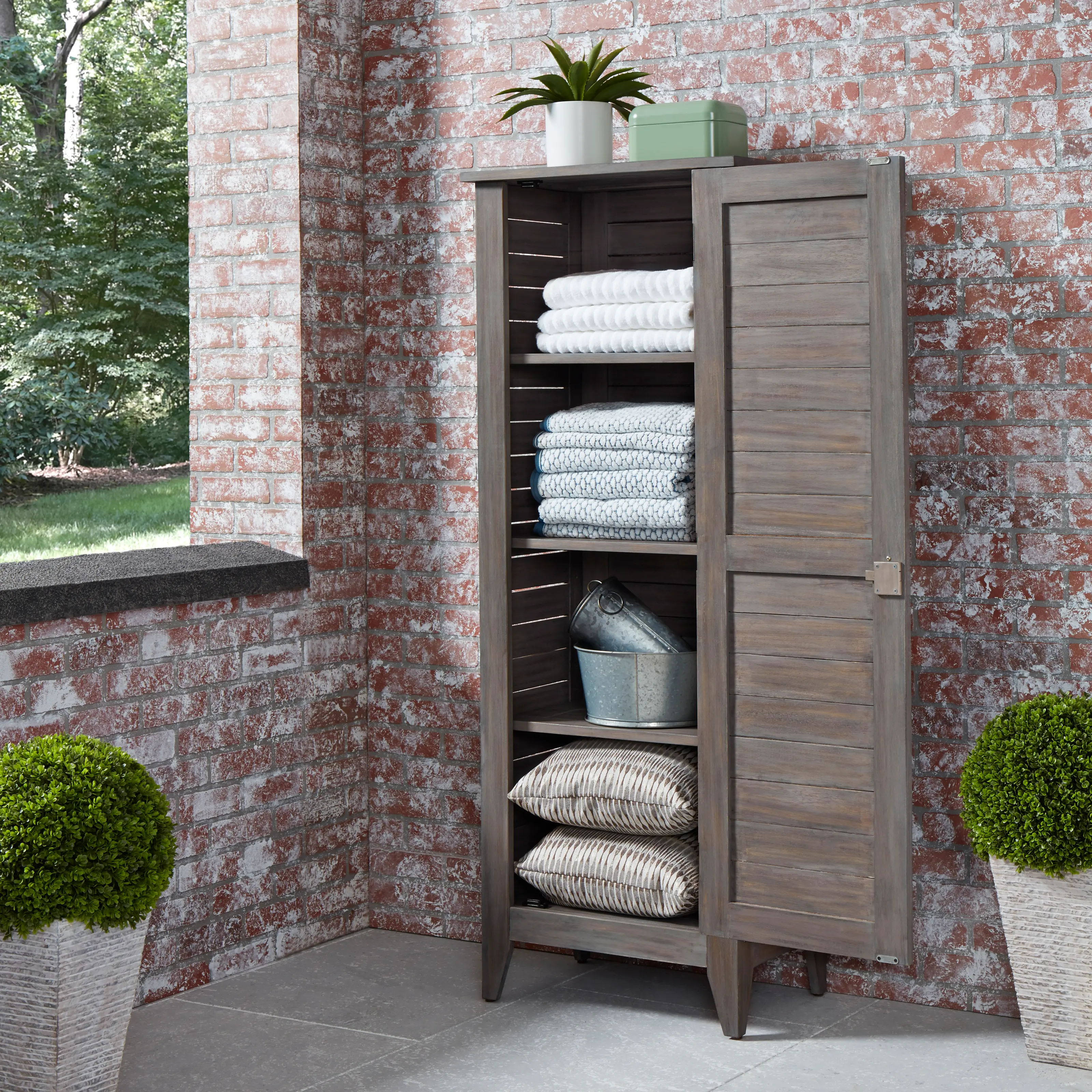 5664-26 Maho Gray Storage Cabinet-5