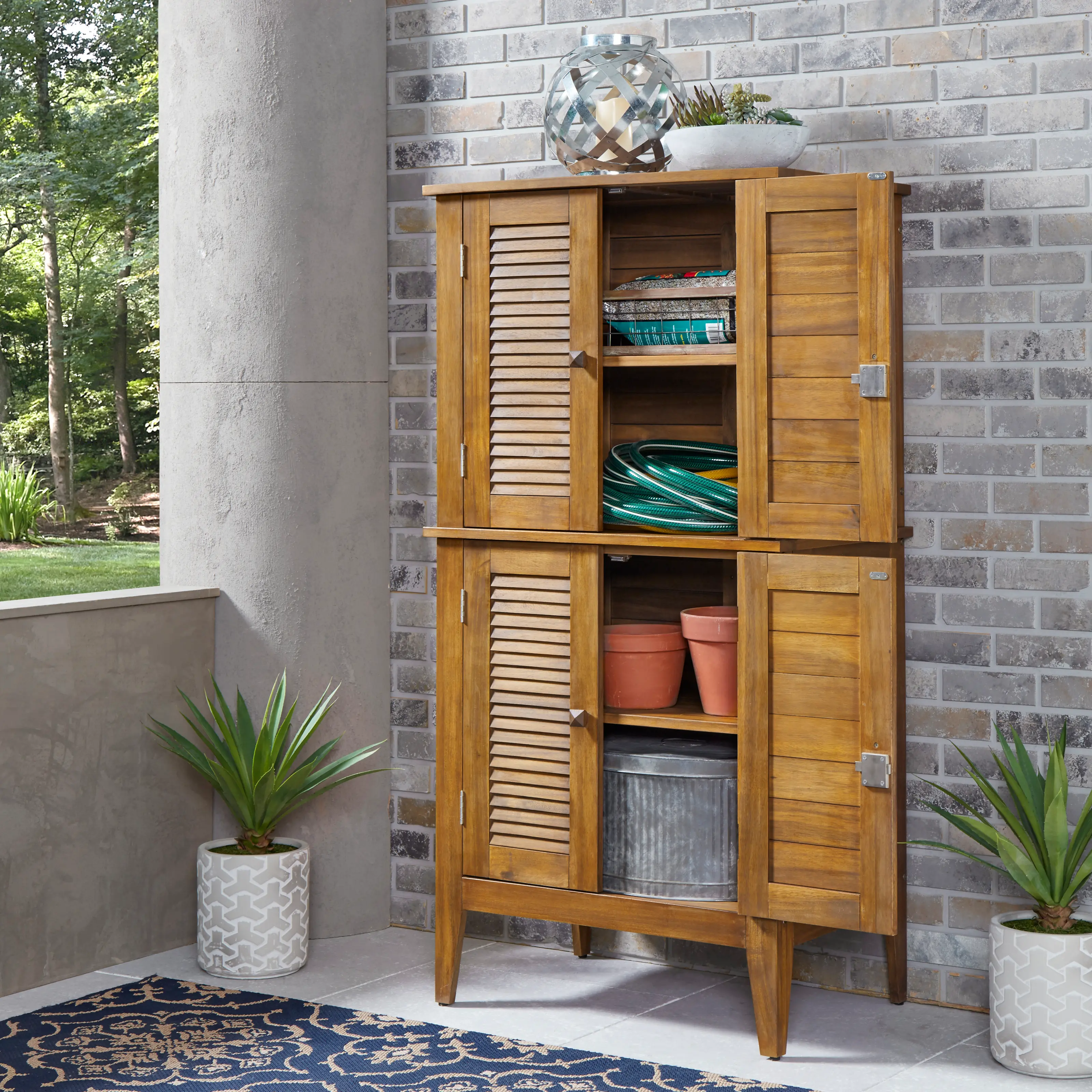 5663-27 Maho Brown Outdoor Storage Cabinet-6