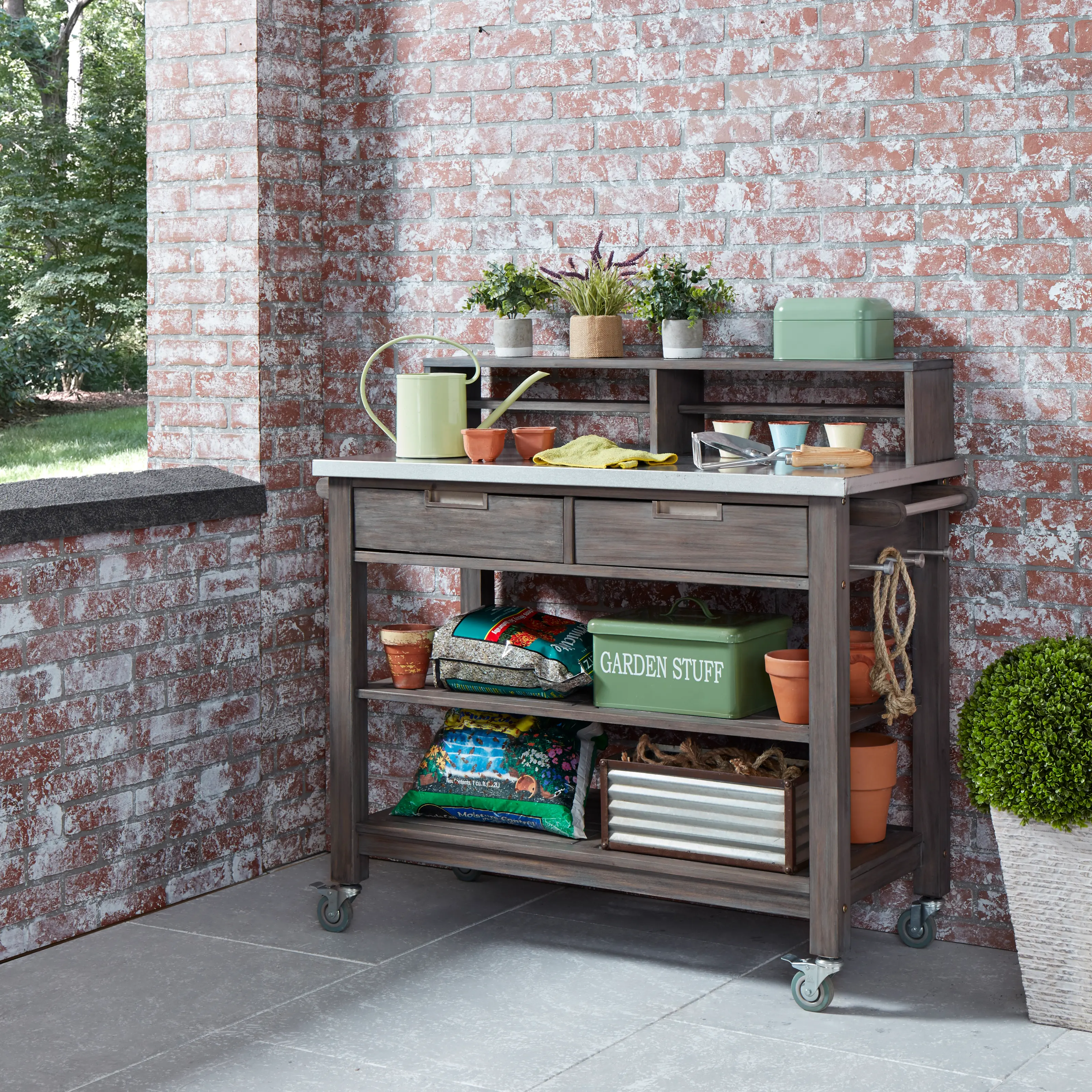 5664-91 Maho Gray Potting Bench-2