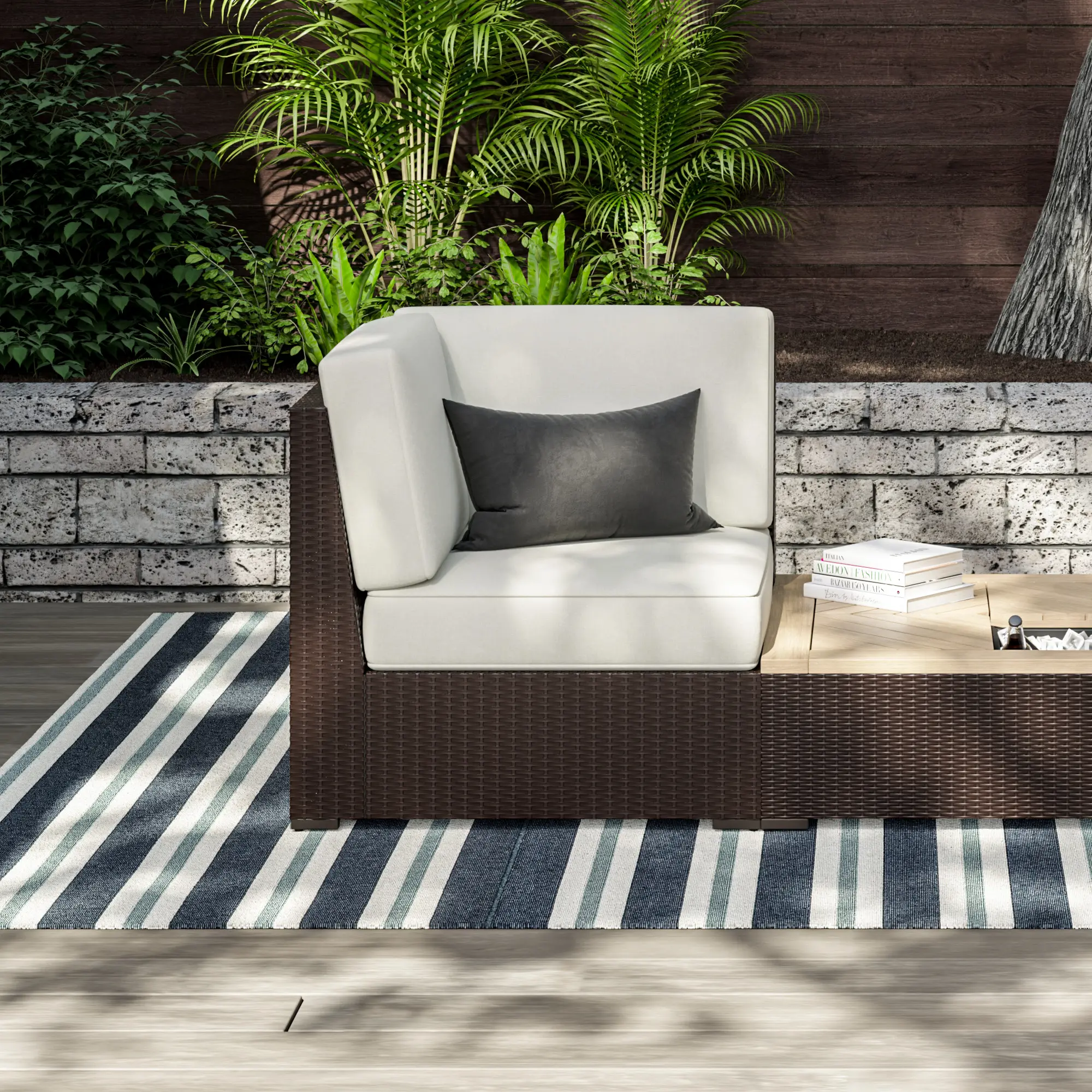 6800-12 Palm Springs Brown Outdoor Sectional Side Chair-6