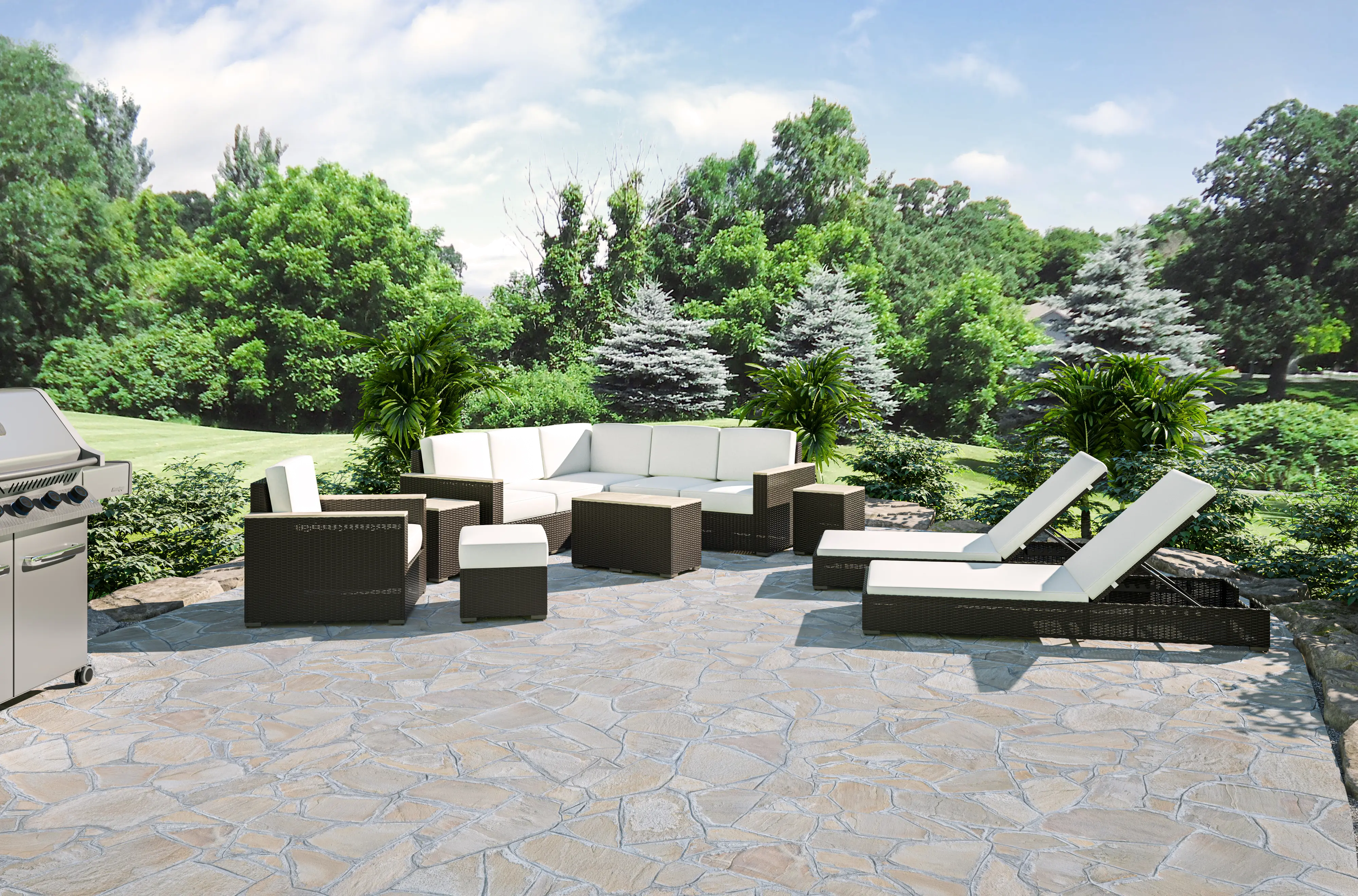 6800-83 Palm Springs Brown Outdoor Chaise Lounge-3