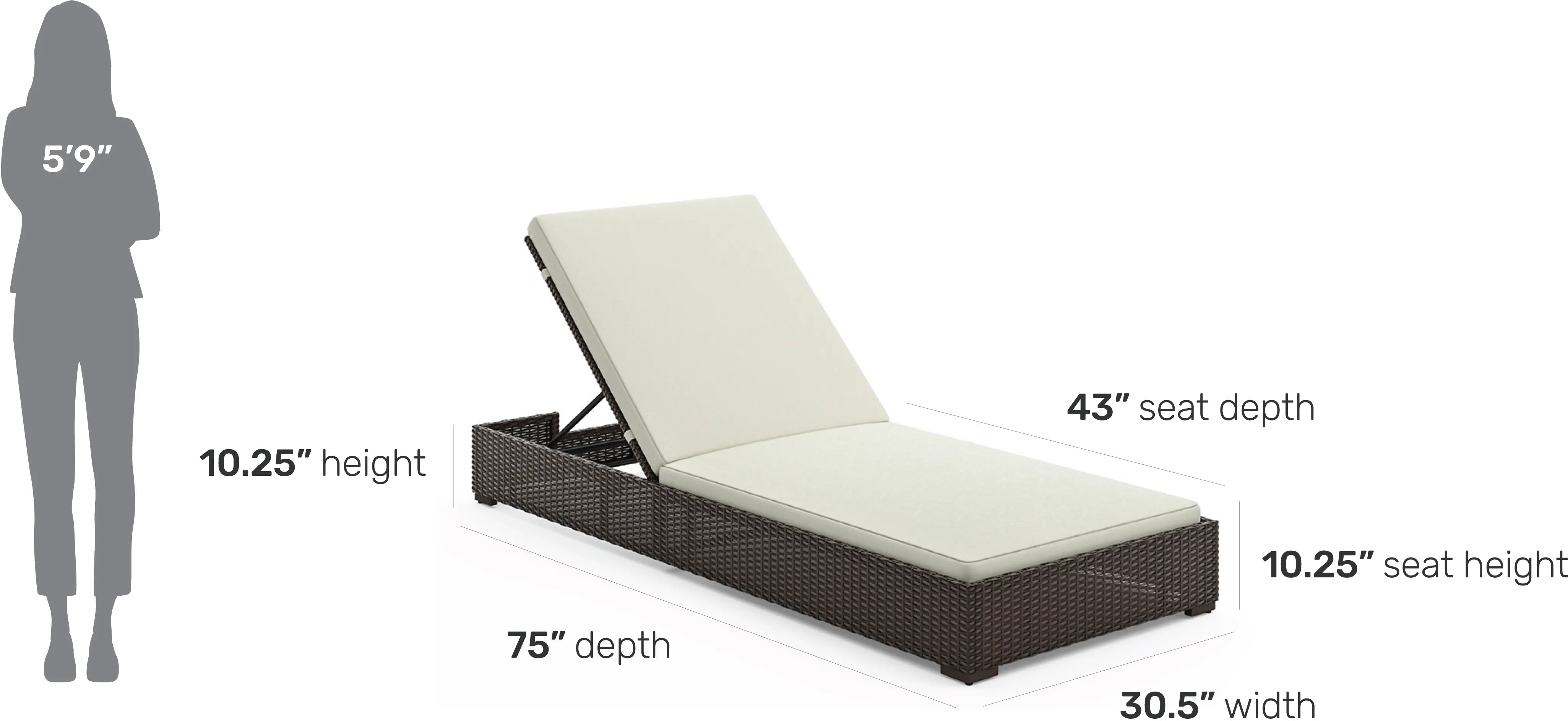 6800-83 Palm Springs Brown Outdoor Chaise Lounge-8