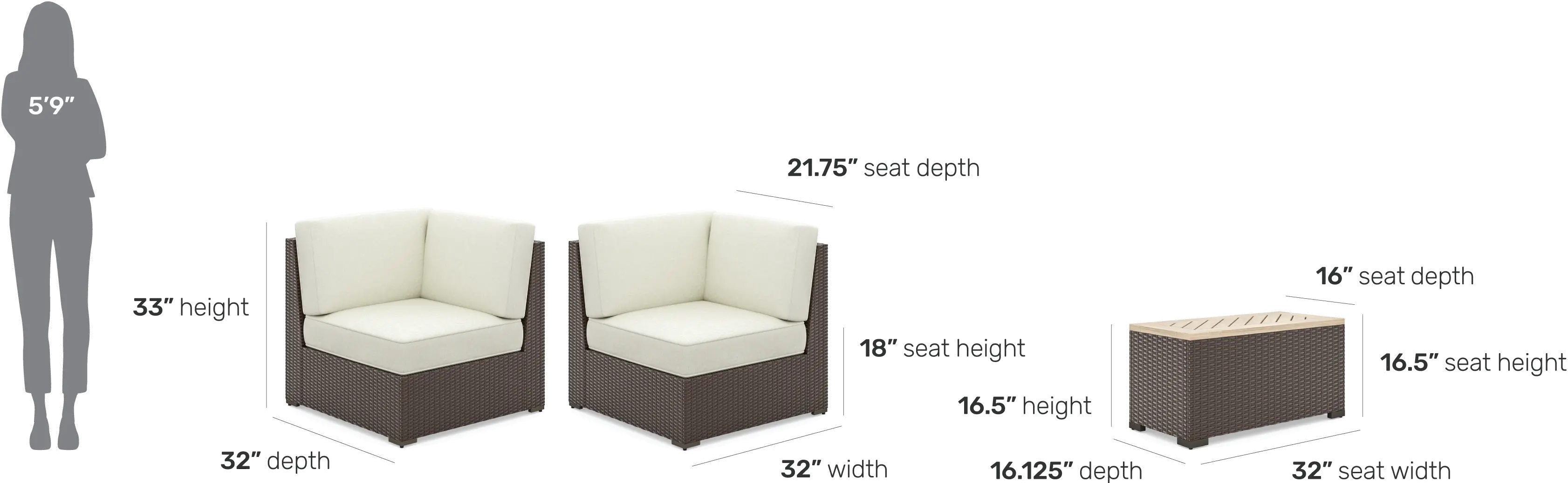 6800-12D-23 Palm Springs Brown Outdoor Chair Pair and Storage Table-5