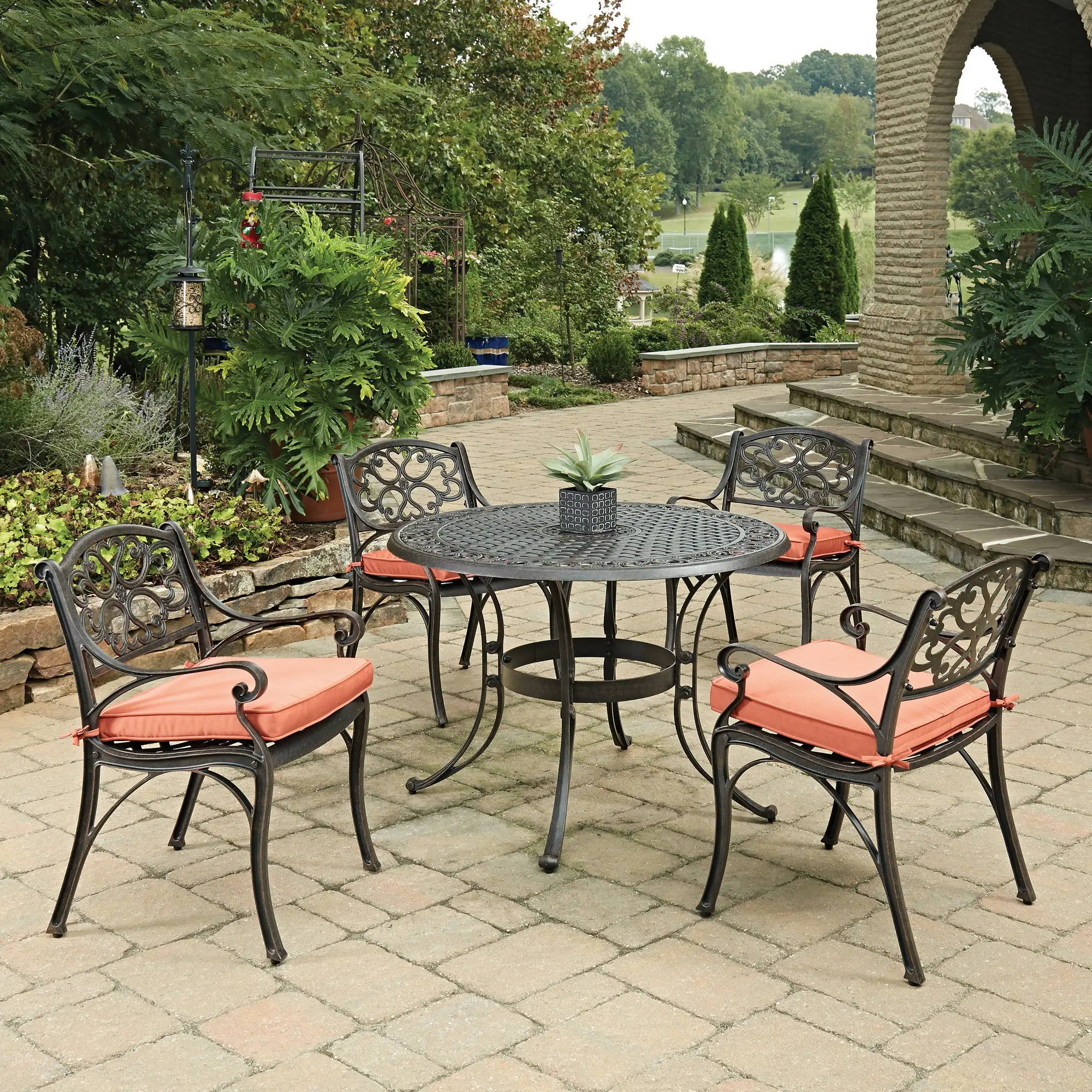 6655-308C Sanibel 42  Bronze 5 Piece Outdoor Dining Set-2