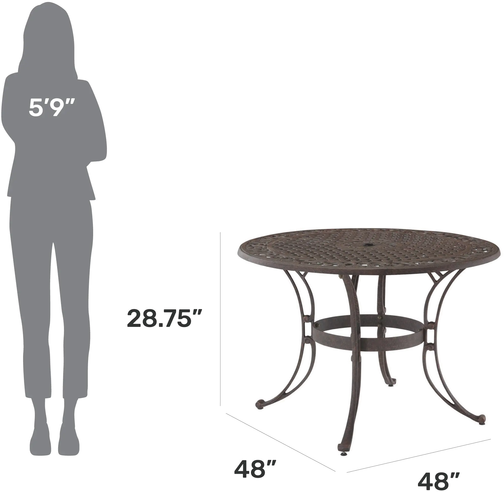6655-32 Sanibel 48  Bronze Outdoor Dining Table-3