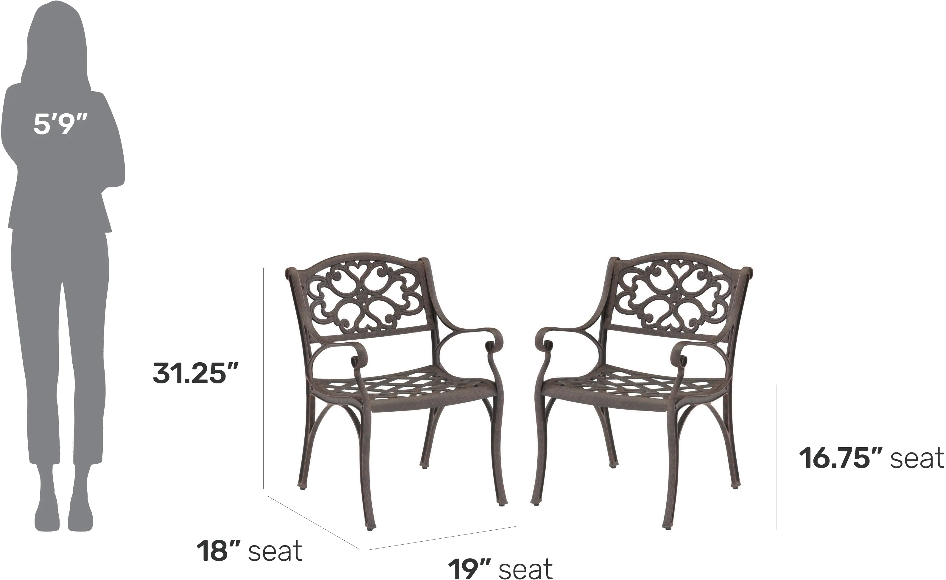 6655-80 Sanibel Bronze Outdoor Armchair Pair-2