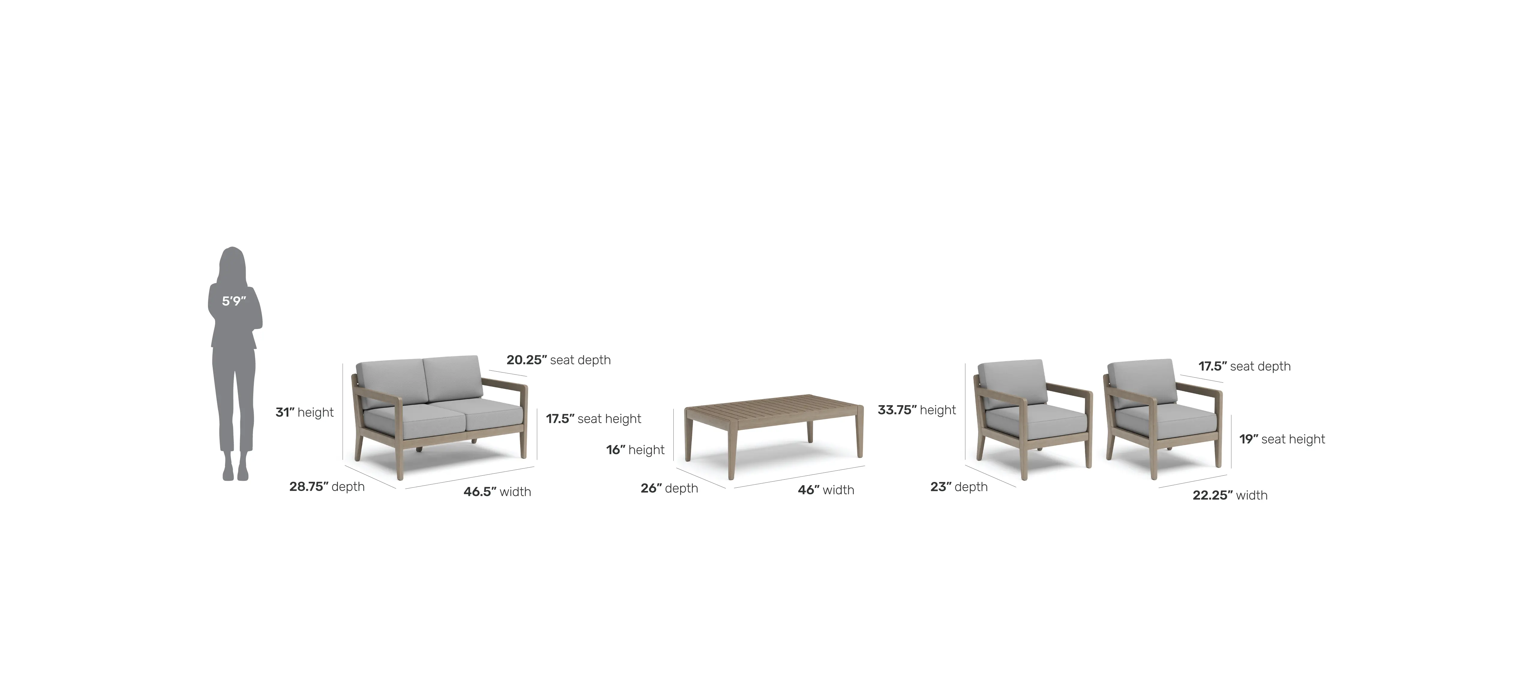 5675-6010D21 Sustain 4 Piece Brown and Gray Outdoor Conversation Set-3