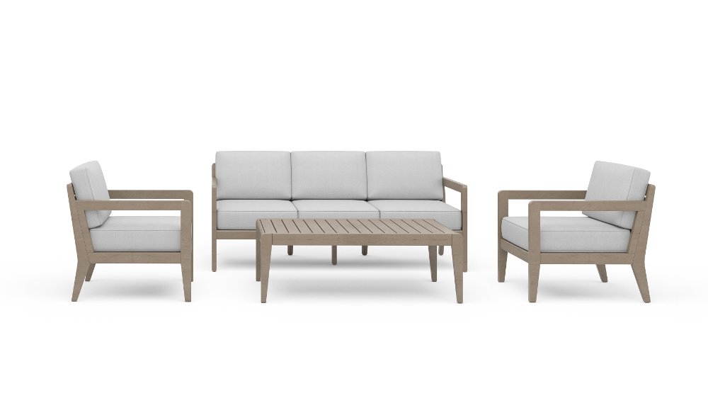 Sustain Brown 4 Piece Outdoor Conversation Set with Sofa