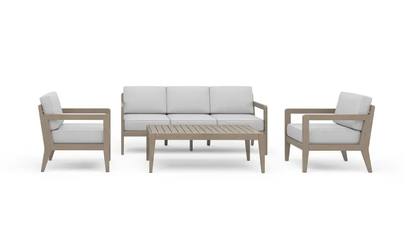 Sustain Brown 4 Piece Outdoor Conversation Set with Sofa