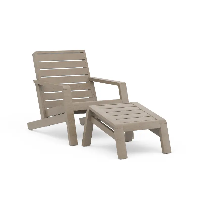 Sustain Brown Outdoor Lounge Chair with Ottoman