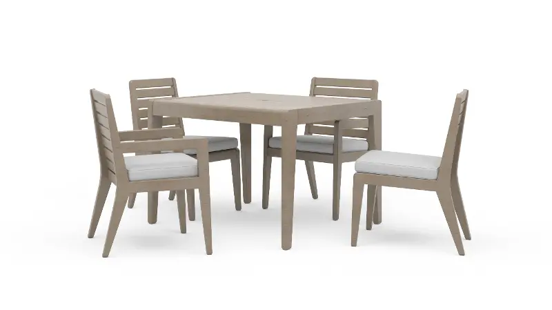 Sustain Brown 5 Piece Outdoor Dining Table with Armchairs