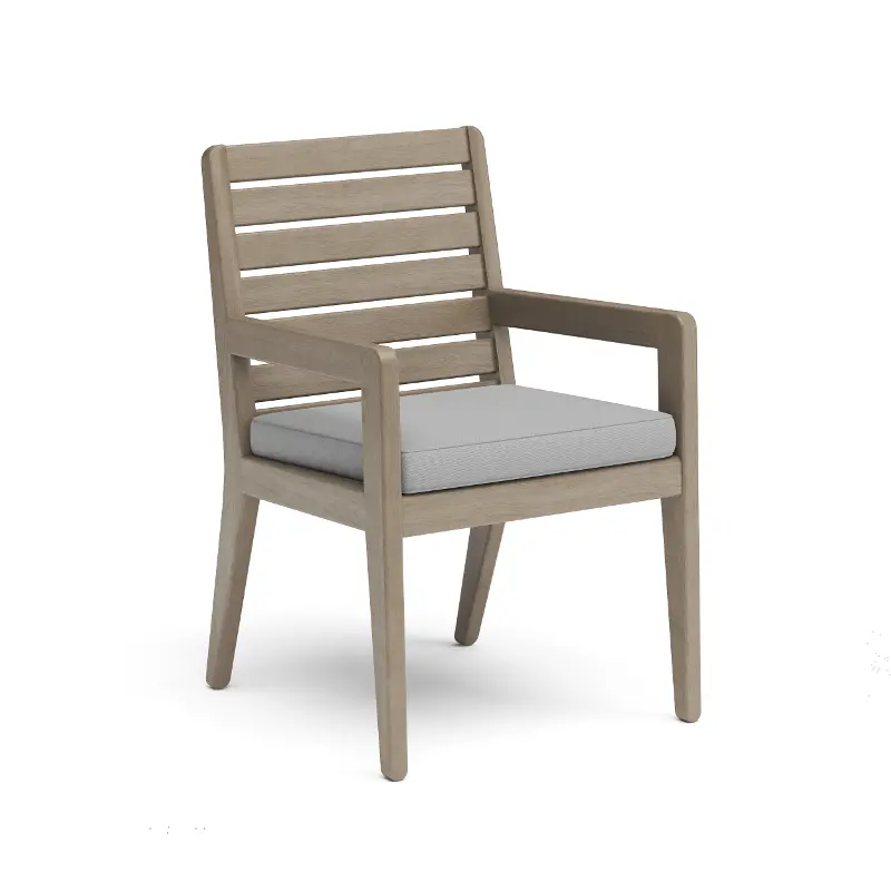 Sustain Brown and Gray Outdoor Dining Armchair, Set of Two