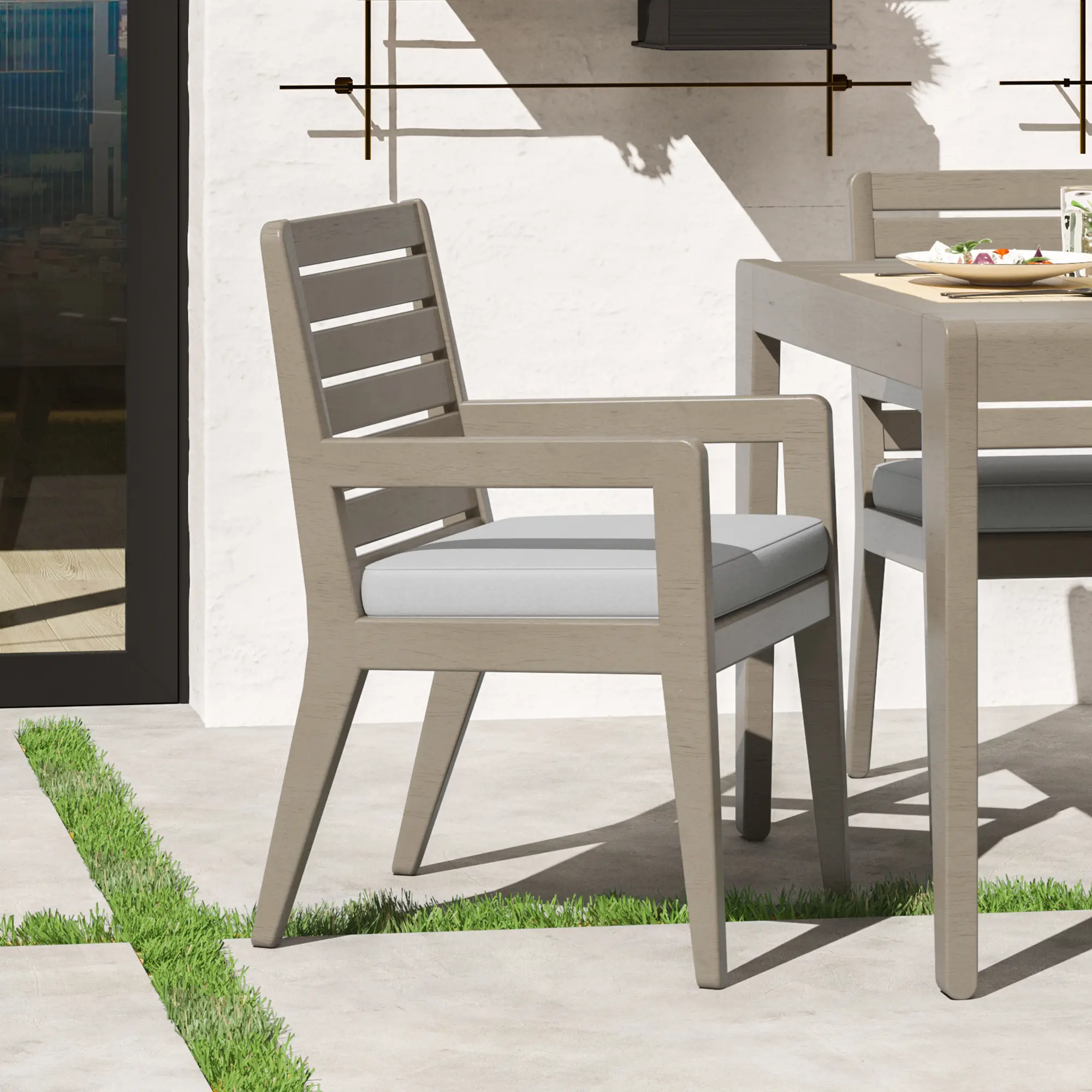 5675-81 Sustain Brown and Gray Outdoor Dining Armchair, Set of Two-2