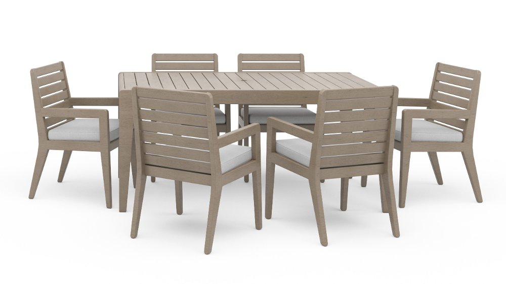Sustain 7 Piece Brown Outdoor Dining Set