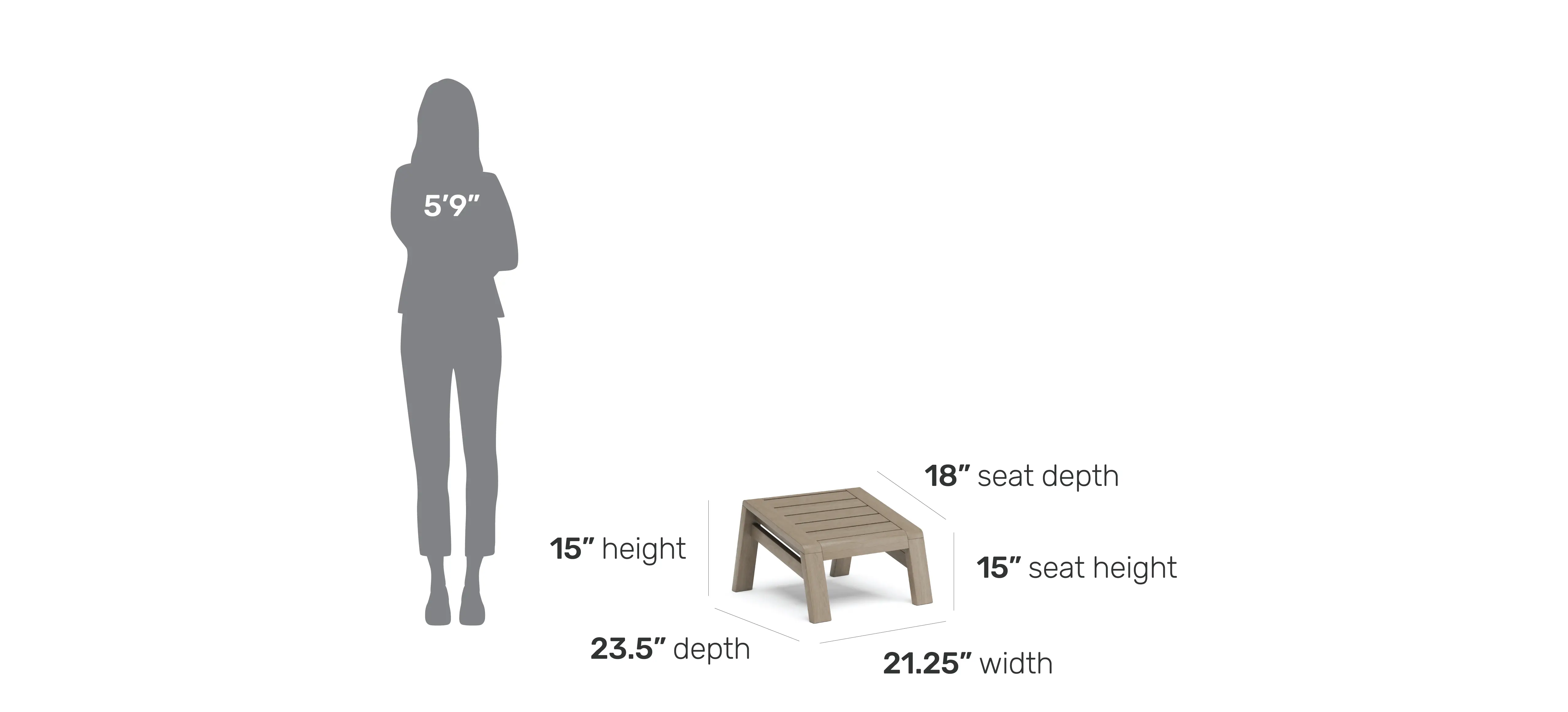 5675-90 Sustain Brown Outdoor Low Lounge Ottoman-3