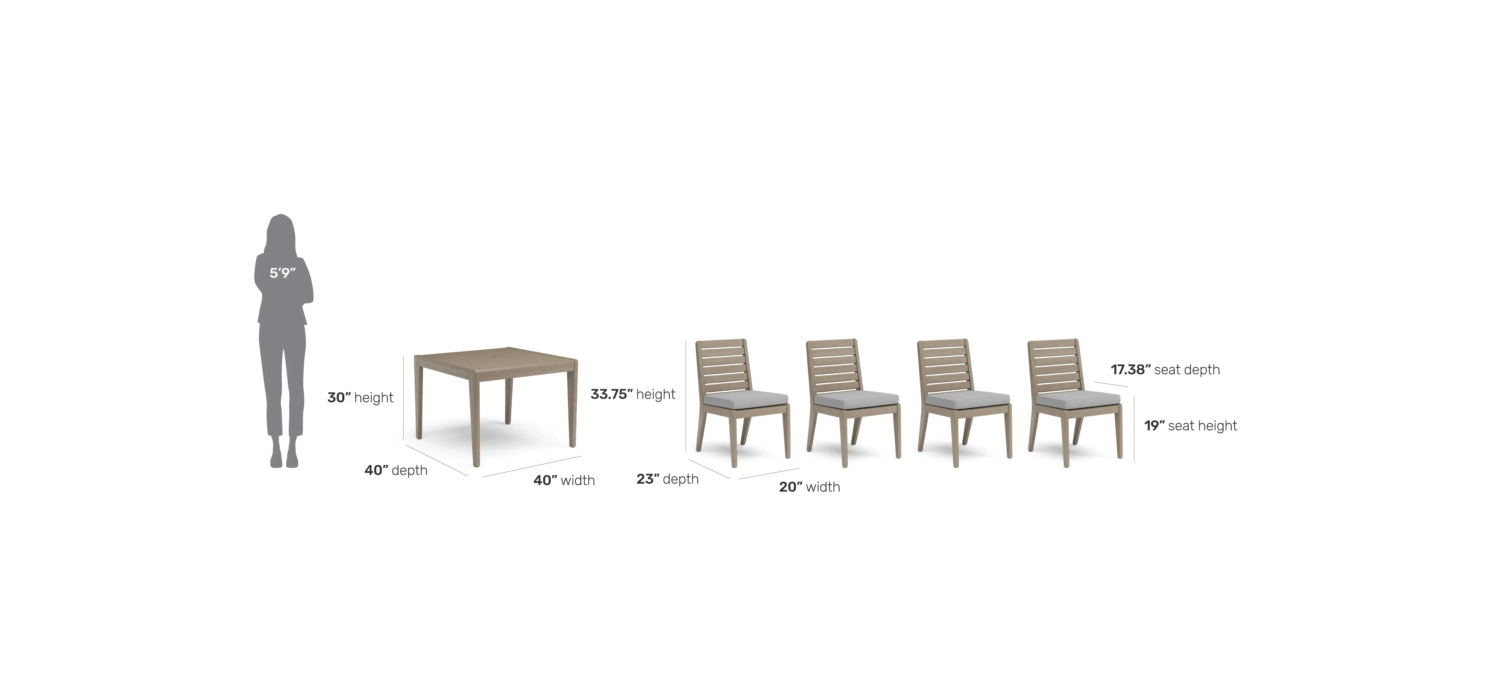 5675-37-80Q Sustain 5 Piece Brown Outdoor Dining Set-3